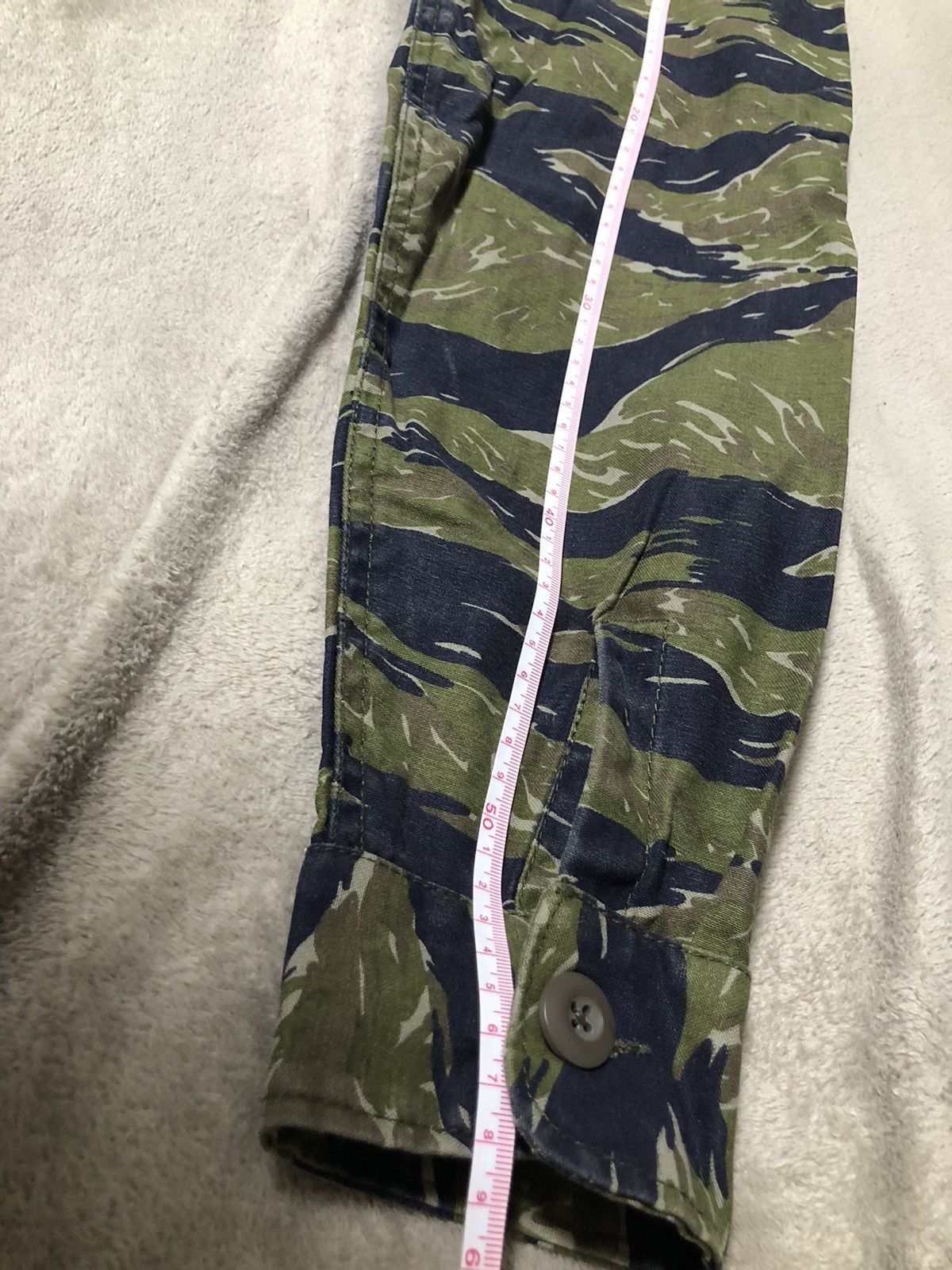 Vintage Houston Embroidery Military Tiger Stripe Camouflage Shirt