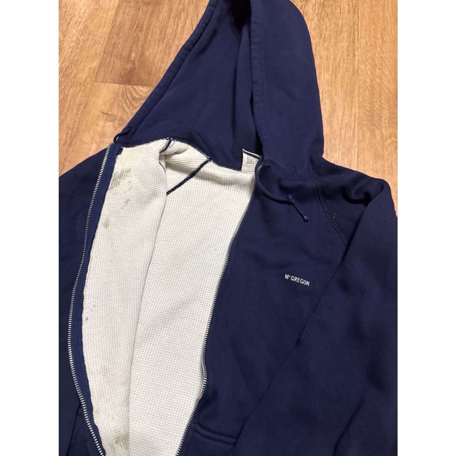 McGregor VINTAGE McGregor Sweatshirt Mens Medium Full Zip Waffle Knit Lined Active Hoodie Size US M / EU 48-50 / 2 - 2 Thumbnail