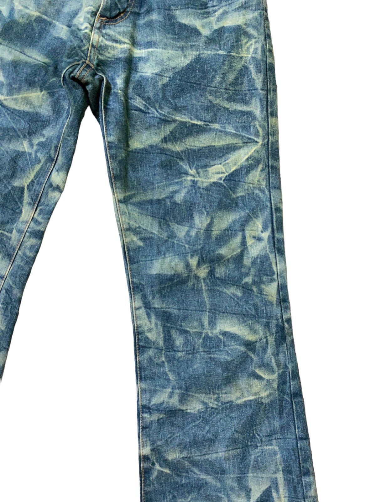 Japanese Brand Flared Smoked Acid Wash Bootcut Denim Jeans Size US 26 / EU 42 - 5 Thumbnail