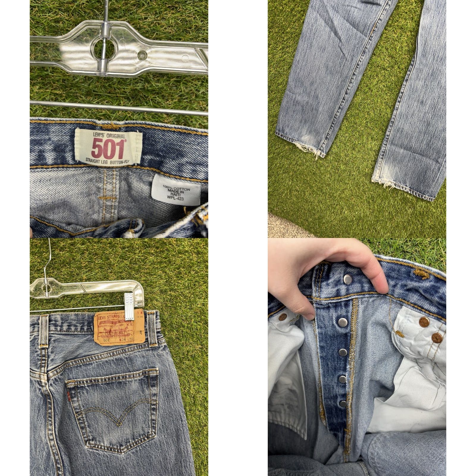 Levi's Levi's 501 Jeans Mens 34x30 Straight Denim Cotton Button Fly Work Regular Blue 5-Pocket Style Classic USA Size US 34 / EU 50 - 8 Thumbnail