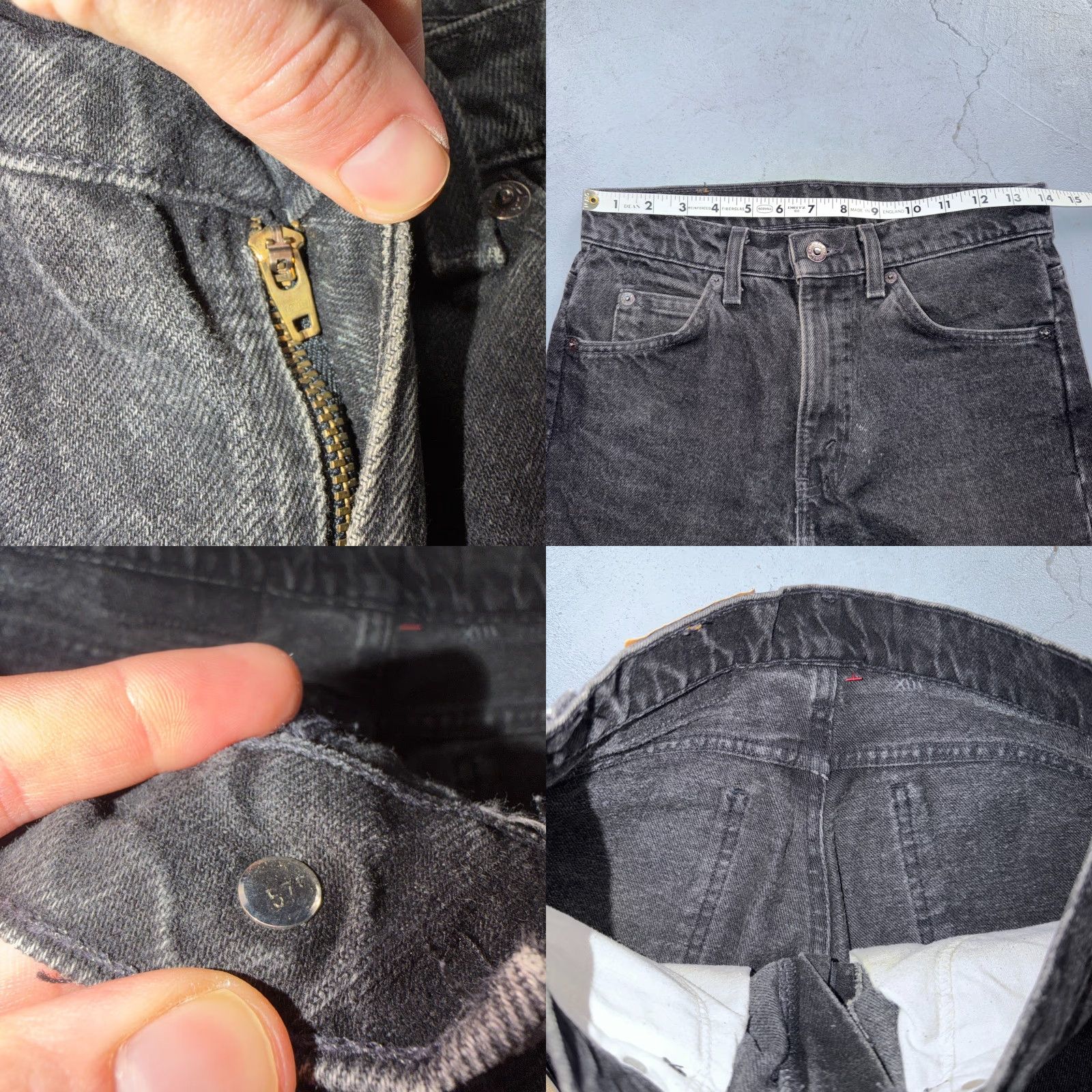 Levi's VINTAGE Levi's 505 Jeans Black 29x32 90s 40505 Orange Tab USA 1990s 5-Pocket Design Mens Jeans Regular Straight Size US 29 - 8 Thumbnail