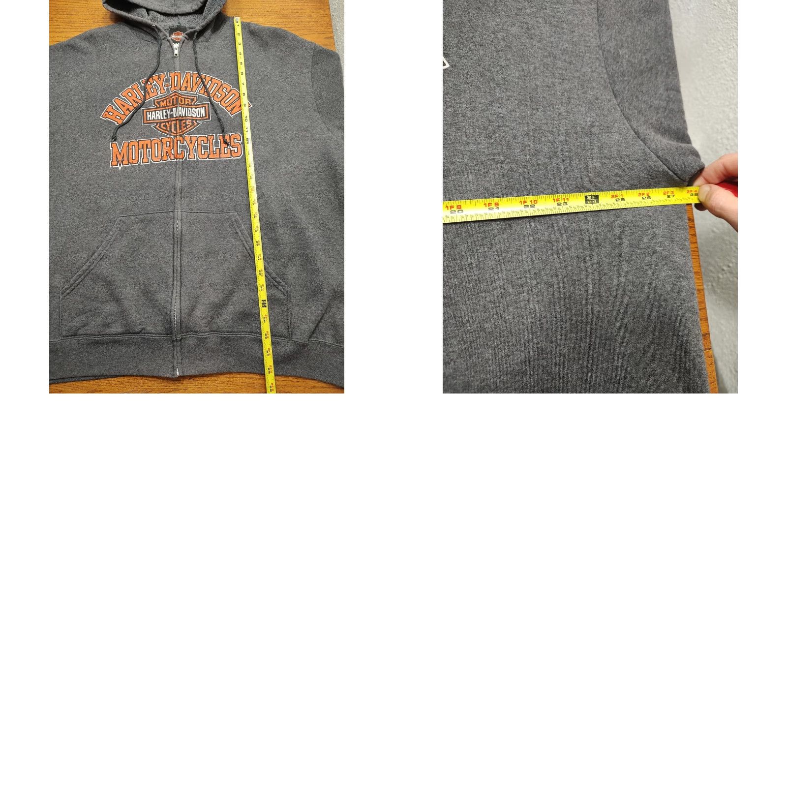 Harley Davidson Harley-Davidson Hoodie Mens XL Gray Full Zip 50/50 New Hampshire Logo 90s Biker Motorcycle Graphic Print Pockets Embroidered Size US XL / EU 56 / 4 - 9 Thumbnail