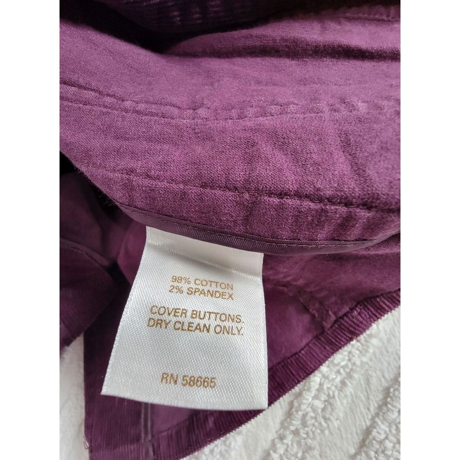 Vintage Halogen Blazer Jacket Plum Corduroy Two-Button Button Closure Casual Womens L Size L / US 10 / IT 46 - 4 Thumbnail