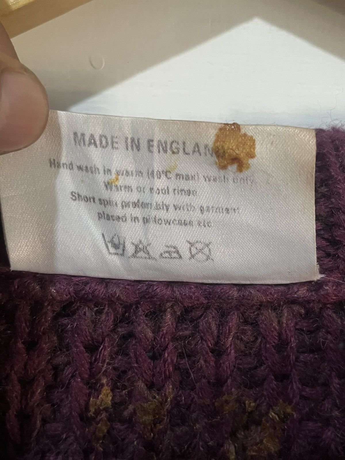Paul Harnden Shoemakers Antique Chunky Knit Lambswool Sweater Burgundy Size US XL / EU 56 / 4 - 8 Thumbnail