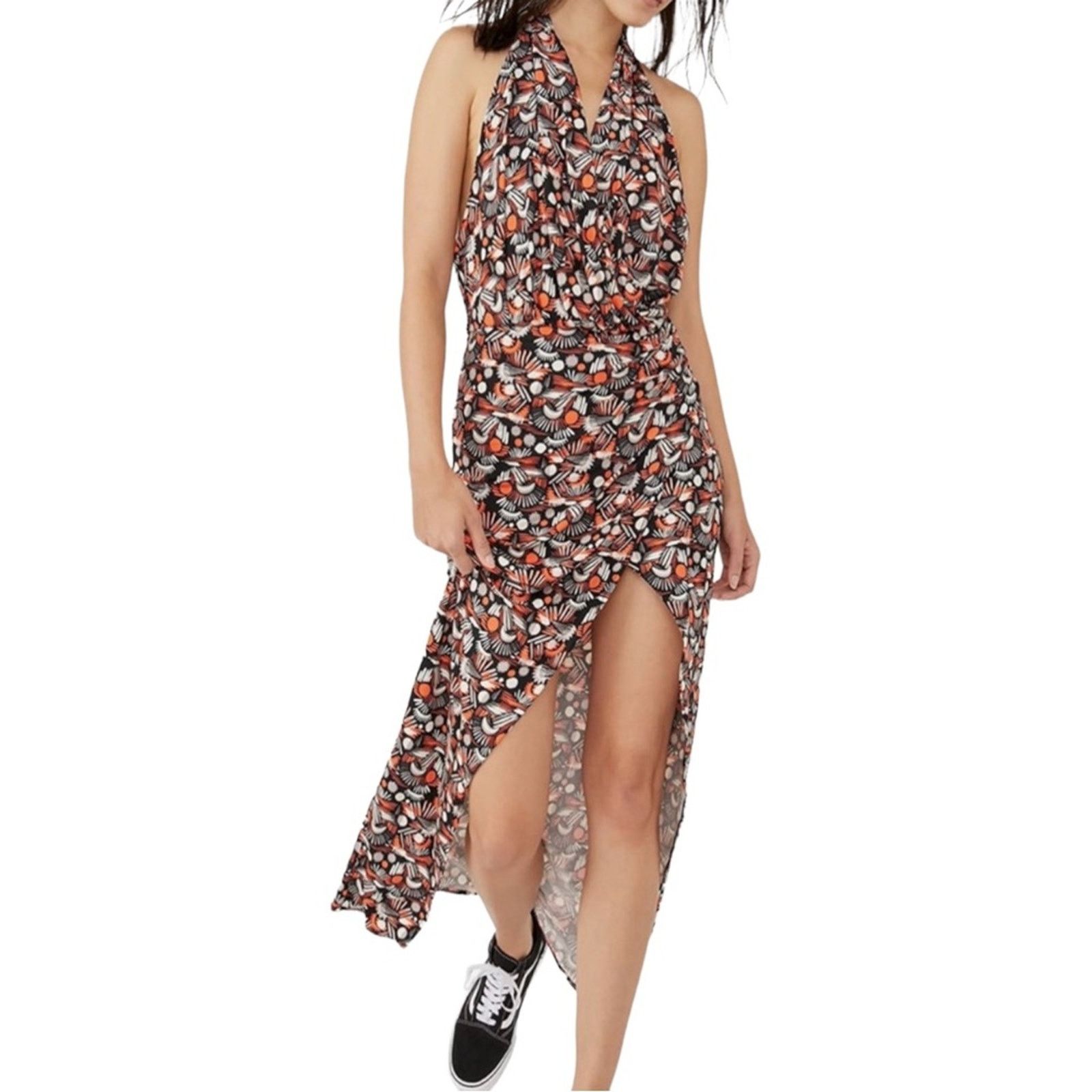 Free People Free People Daria Halter Maxi Dress Wrap Slit Plunge Large Size L / US 10 / IT 46 - 3 Thumbnail