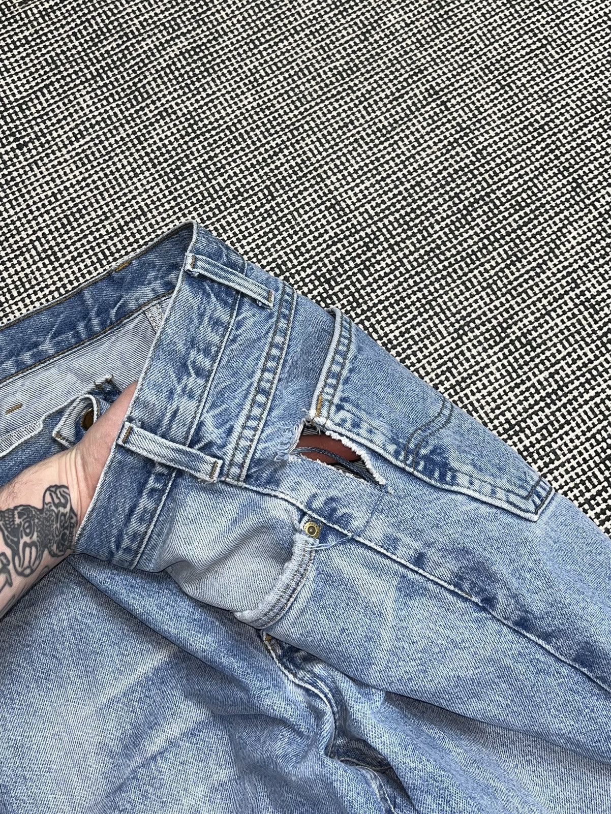 Carhartt × Vintage light blue 90s vintage carhartt baggy jeans skate workwear Size US 36 / EU 52 - 4 Thumbnail