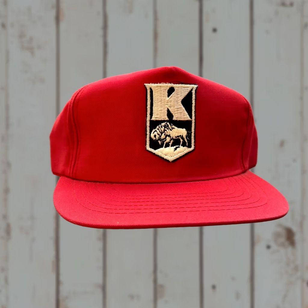 Vintage VINTAGE Kaiser Buffalo Iron On Patch Snapback Hat Cap Red Made in USA Men Adjustable Trucker 80s IRON ON PATCH, SNAPBACK, RED, USA, Men Size ONE SIZE - 1 Thumbnail