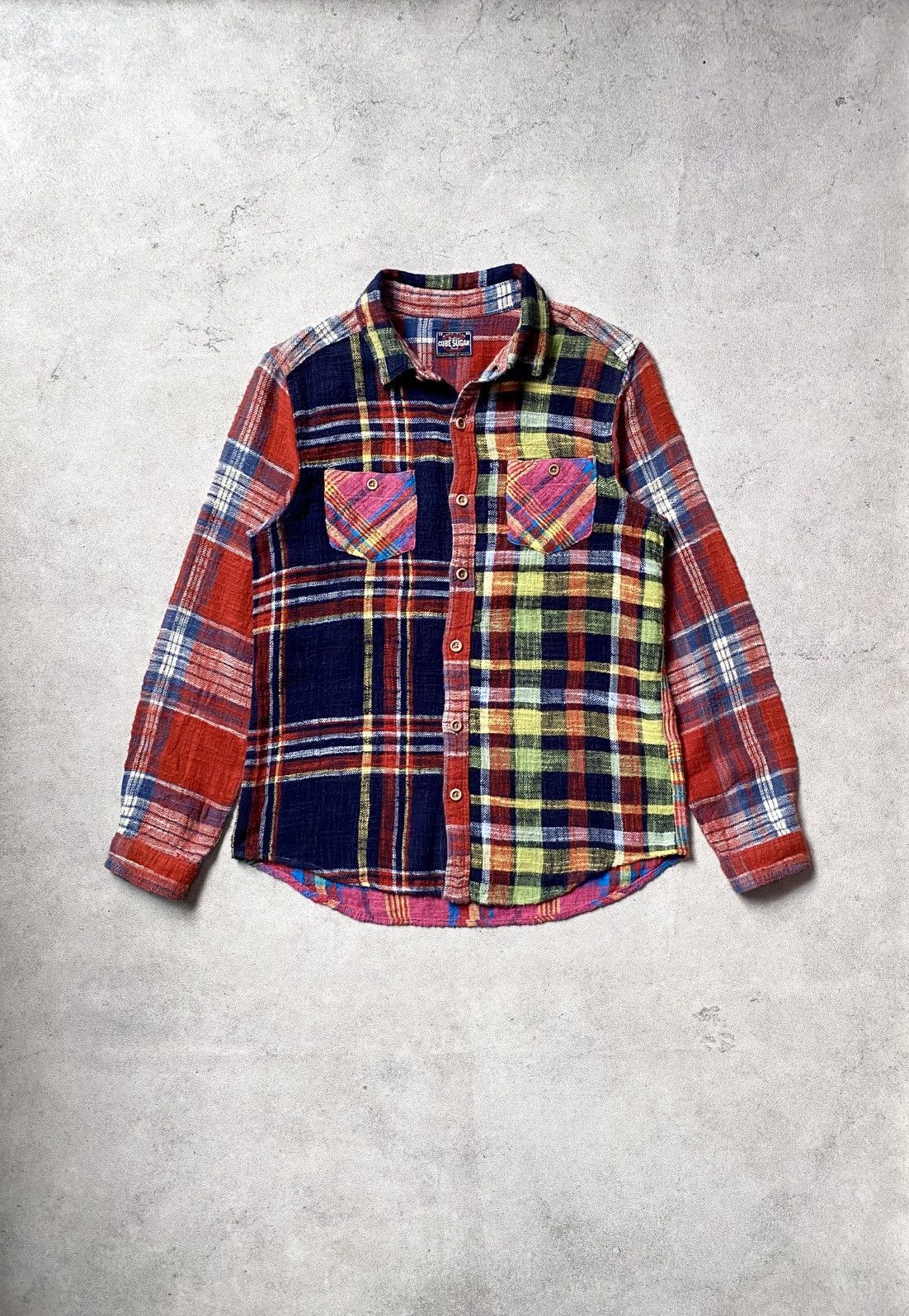 Sugar Cane Vintage Cube Sugar Patchwork Flannel Shirt Size US M / EU 48-50 / 2 - 1 Thumbnail