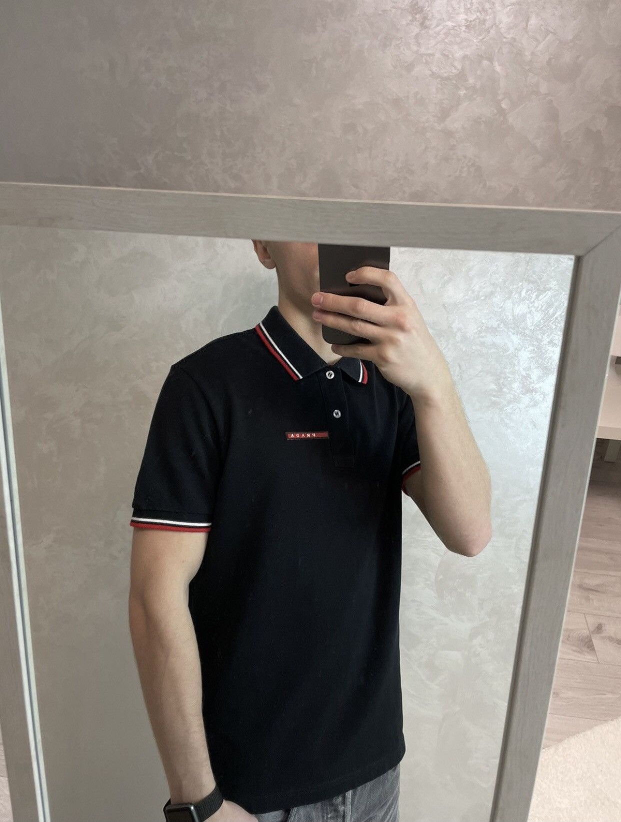 Prada Prada red tab polo black Size US M / EU 48-50 / 2 - 3 Thumbnail