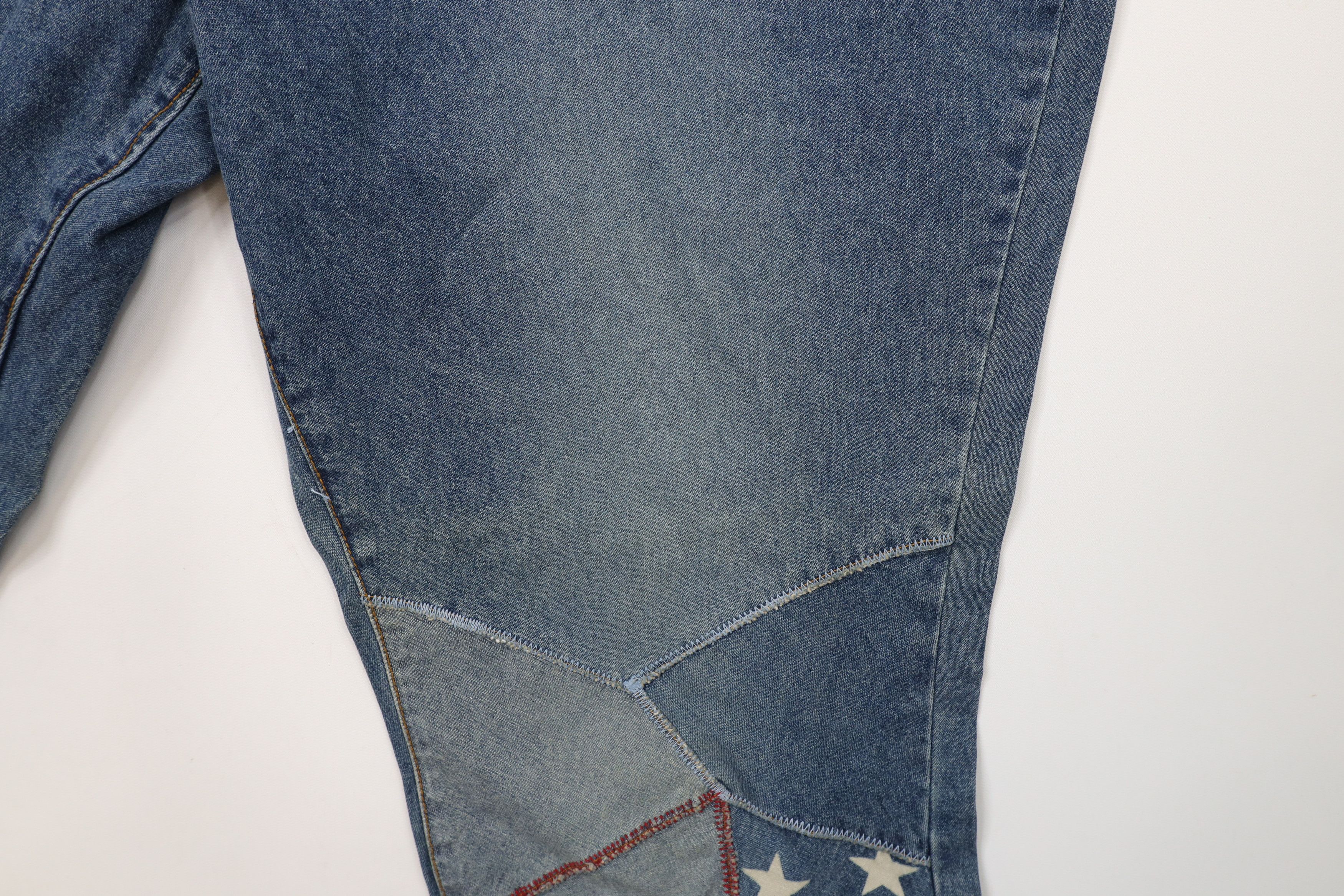 Vintage Vintage 90s Streetwear Patchwork Wide Leg Bell Bottoms Jeans Size 22" - 7 Thumbnail