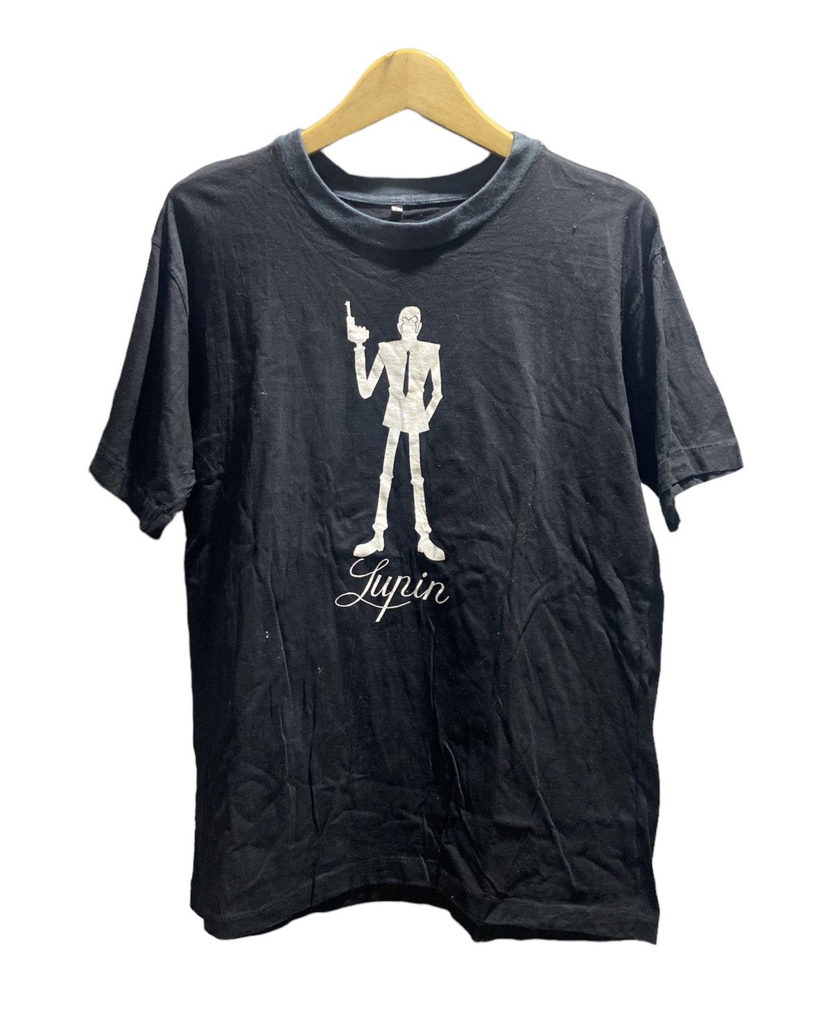 image of Anima x Cartoon Network vintage Lupin Party Six Anime T-Shirts Single Stitch in Black (Size Large)