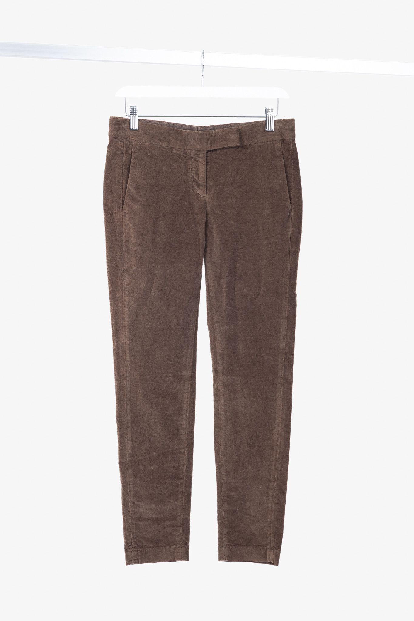 Brunello Cucinelli Brunello Cucinelli Brown Velvet Slim-Fit Pants Size 27" / US 4 / IT 40 - 1 Thumbnail