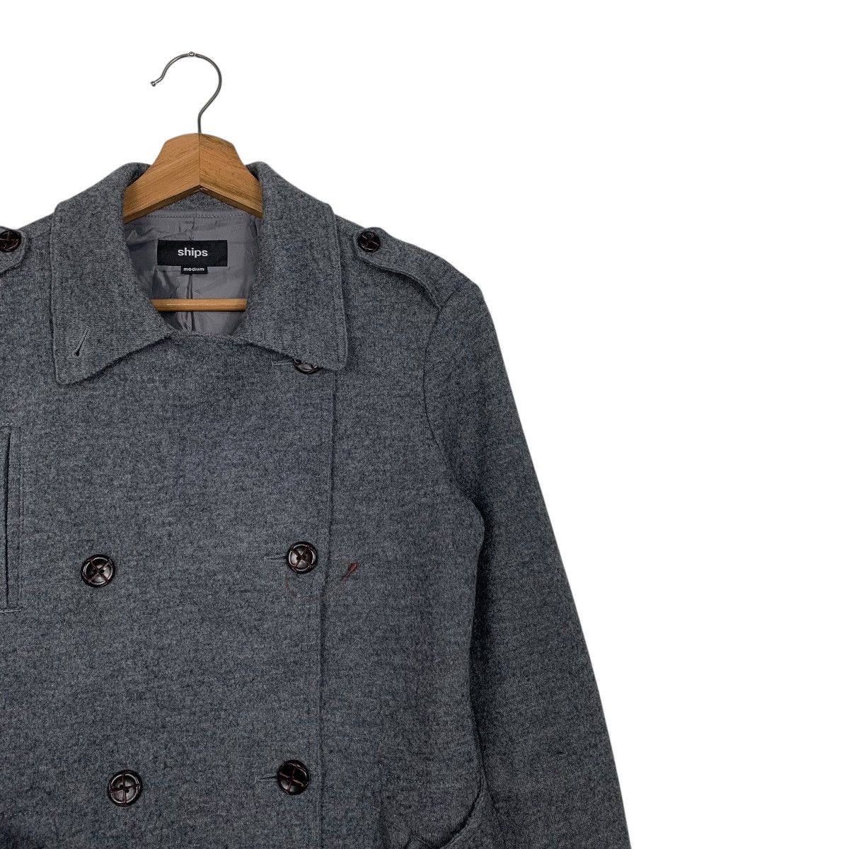 Japanese Brand Ships Double Breasted Wool Trenchcoat Size M / US 6-8 / IT 42-44 - 5 Thumbnail