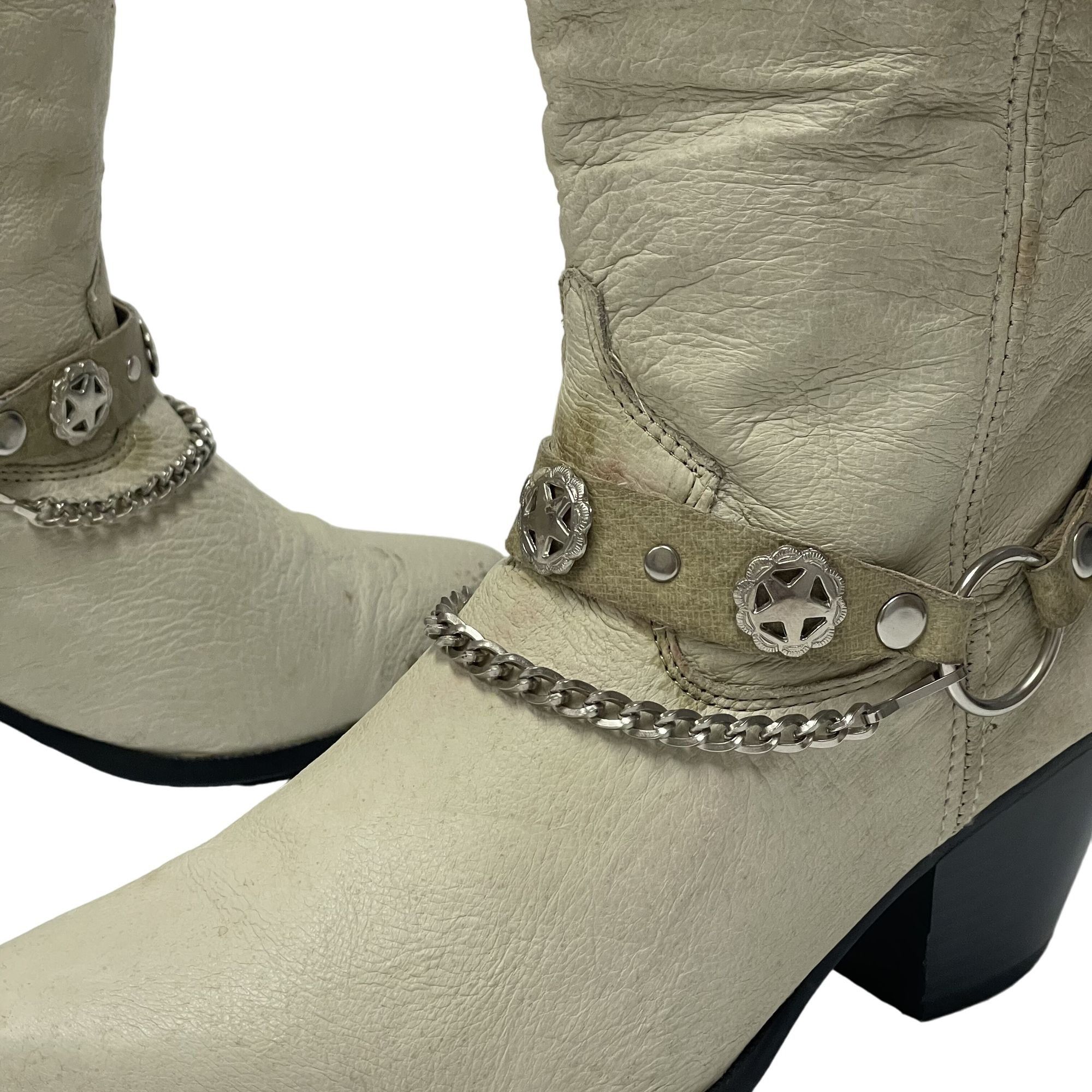 Other Vtg Dingo Bone Leather Cowboy Western Lone Star CONCHO Boots Size US 7.5 / IT 37.5 - 3 Thumbnail