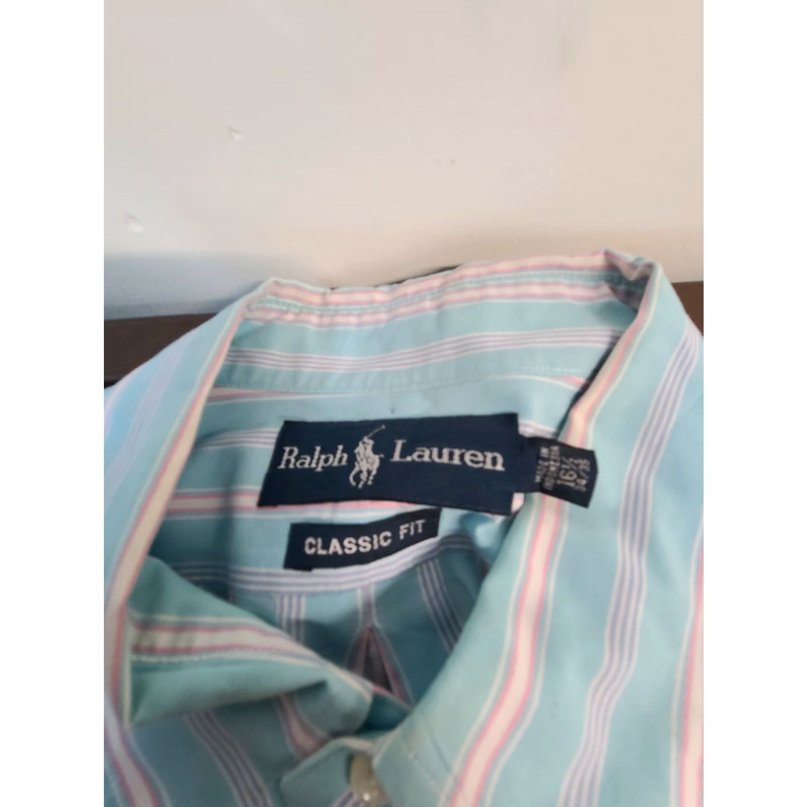 Polo Ralph Lauren Polo Ralph Lauren Shirt Men 16.5 34-35 Blue Pink Classic Fit Dress Stripe Button-Up Long Sleeve Casual Business Size 46R - 3 Thumbnail