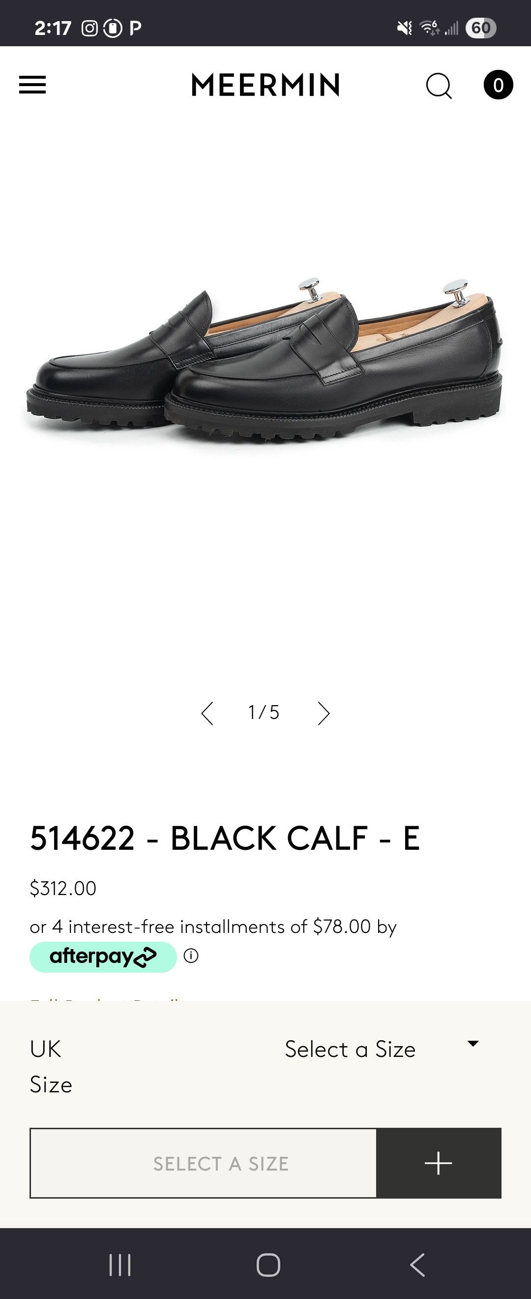 Meermin Meermin Black Calf Loafers Size US 11.5 / EU 44-45 - 3 Thumbnail