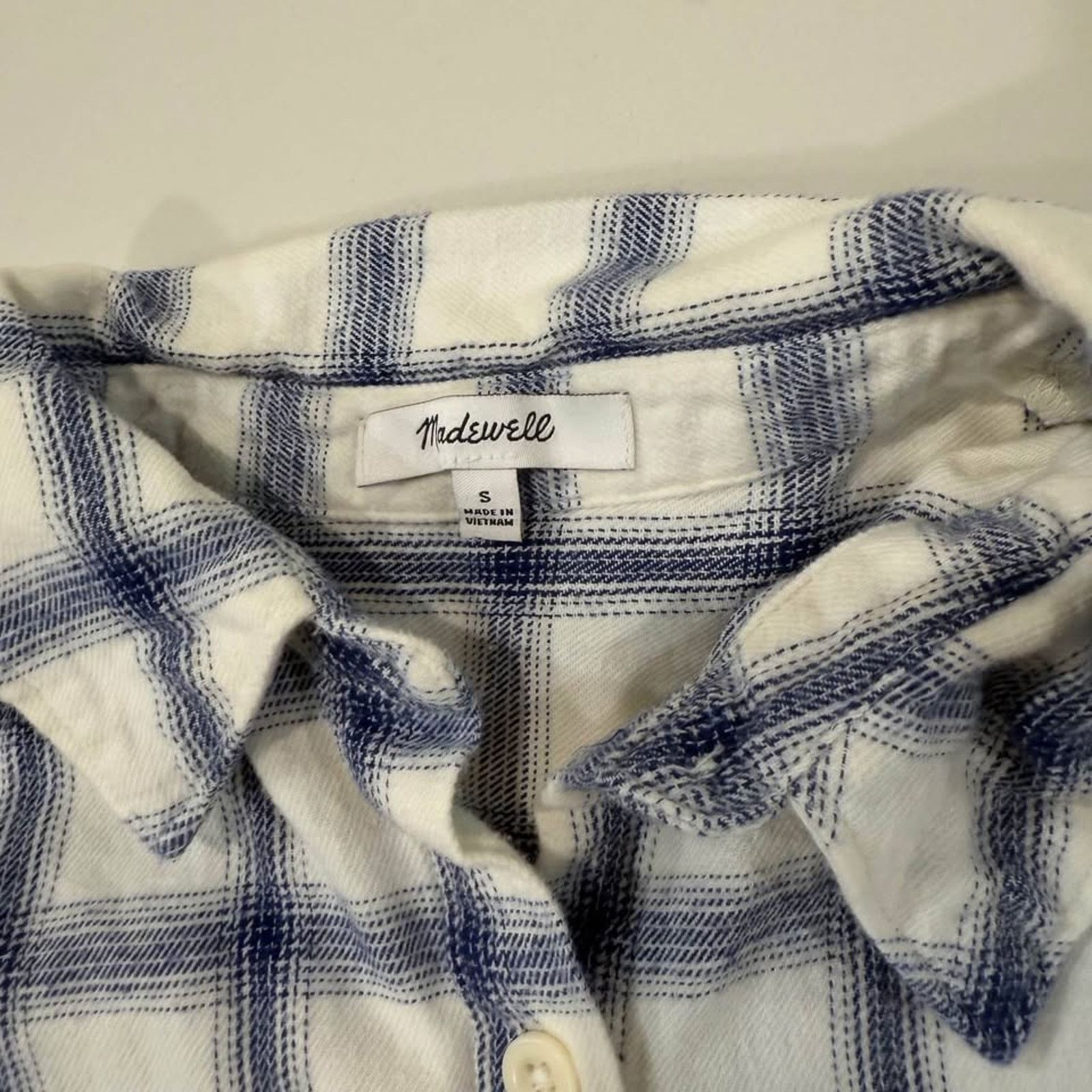 Madewell Madewell Flannel Crop Boxy Long Sleeve Shirt Women's Small Size S / US 4 / IT 40 - 3 Thumbnail