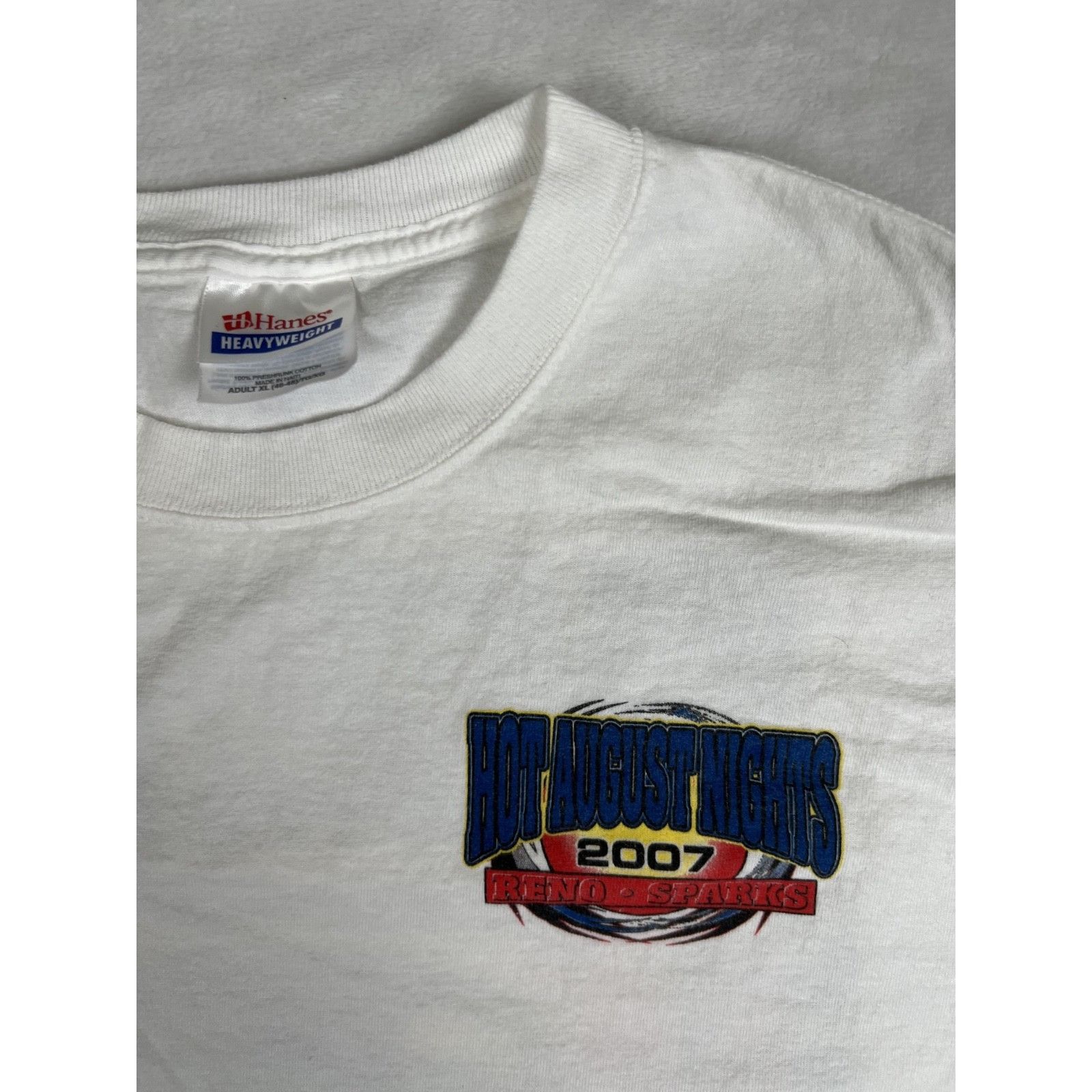 Port & Company Vintage Hot August Nights Shirt Mens XL White 2007 Reno Spar Size US XL / EU 56 / 4 - 3 Thumbnail