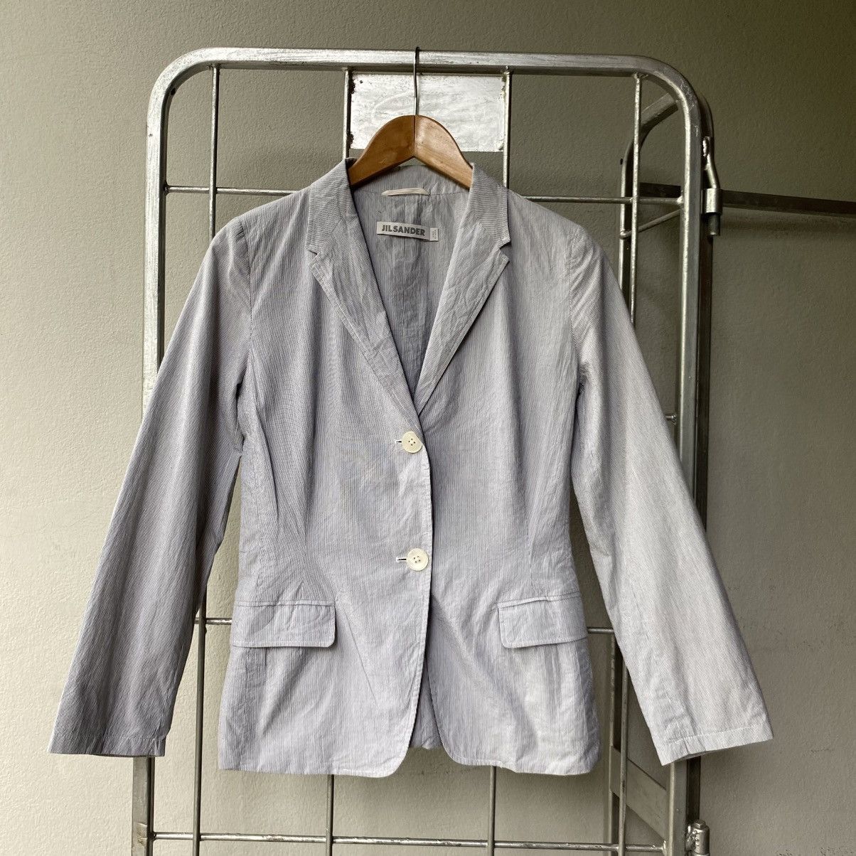 Jil Sander JIL SANDER Light Gray Blazer with Two Buttons Size M / US 6-8 / IT 42-44 - 1 Thumbnail