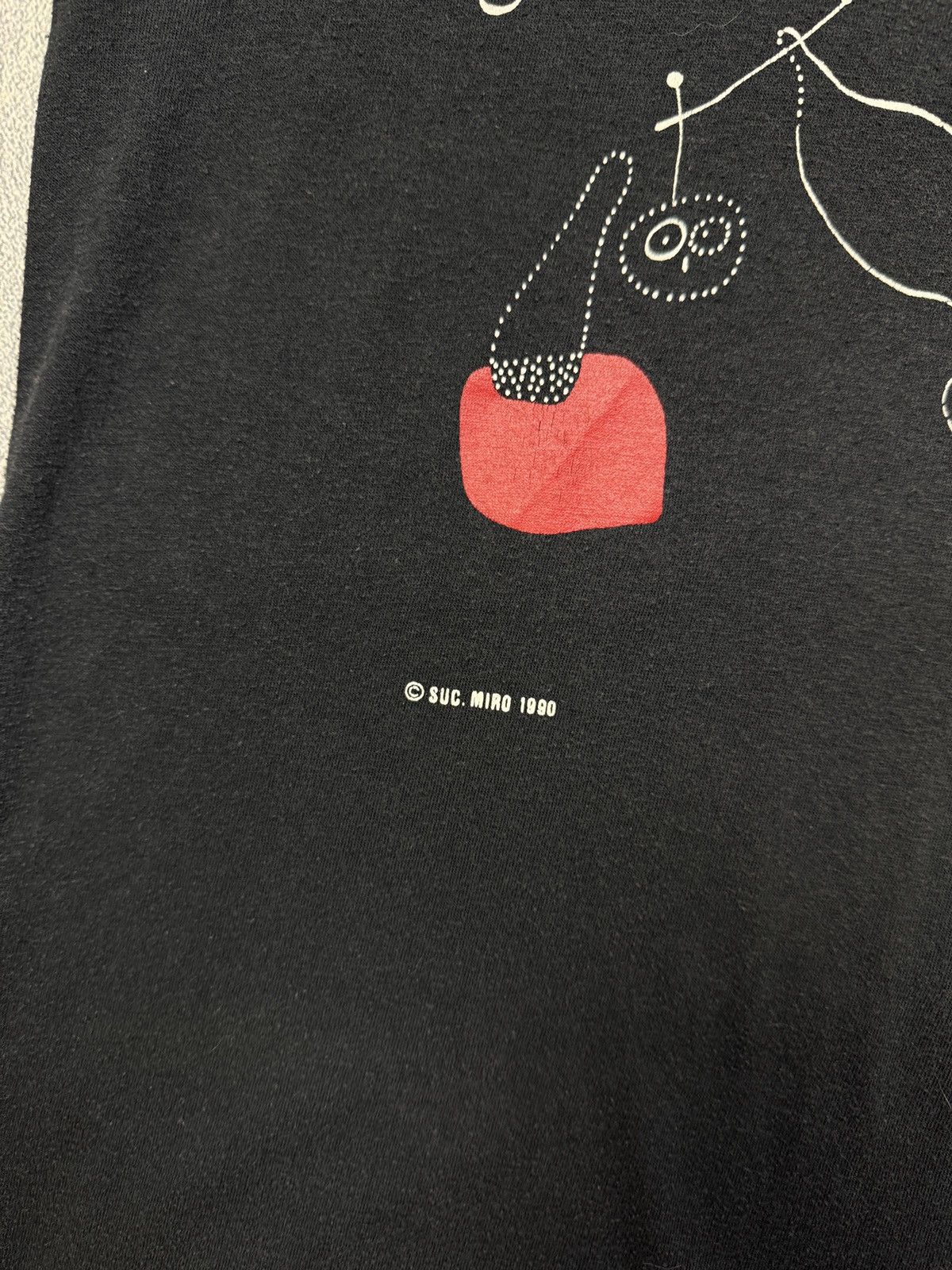 Other Vintage 1990 Succ Joan Miro Art Black Tee faded Size US XL / EU 56 / 4 - 4 Thumbnail