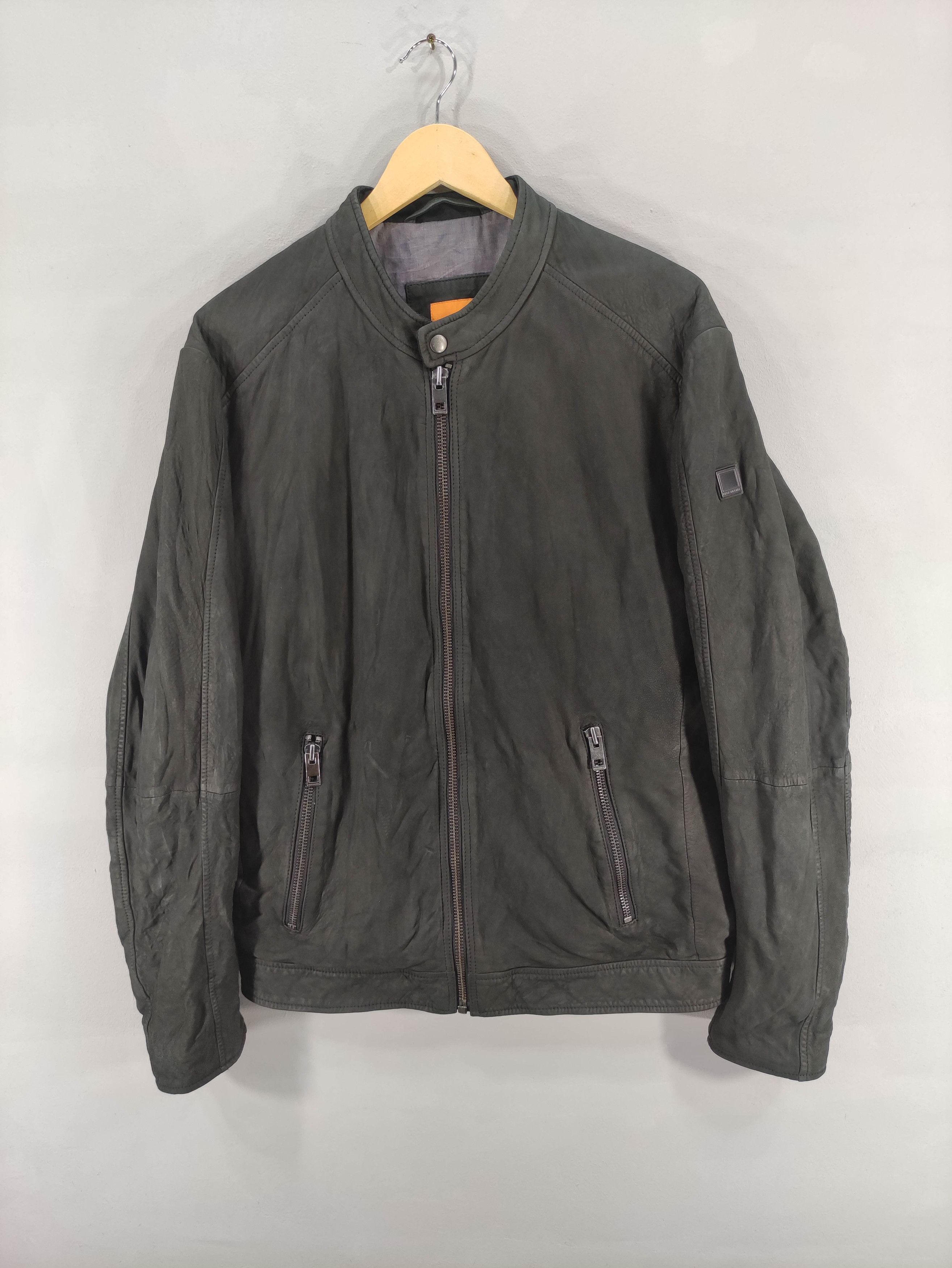 Hugo Boss Vintage Hugo Boss Sheepskin Leather Jacket Zipper Size US L / EU 52-54 / 3 - 1 Thumbnail