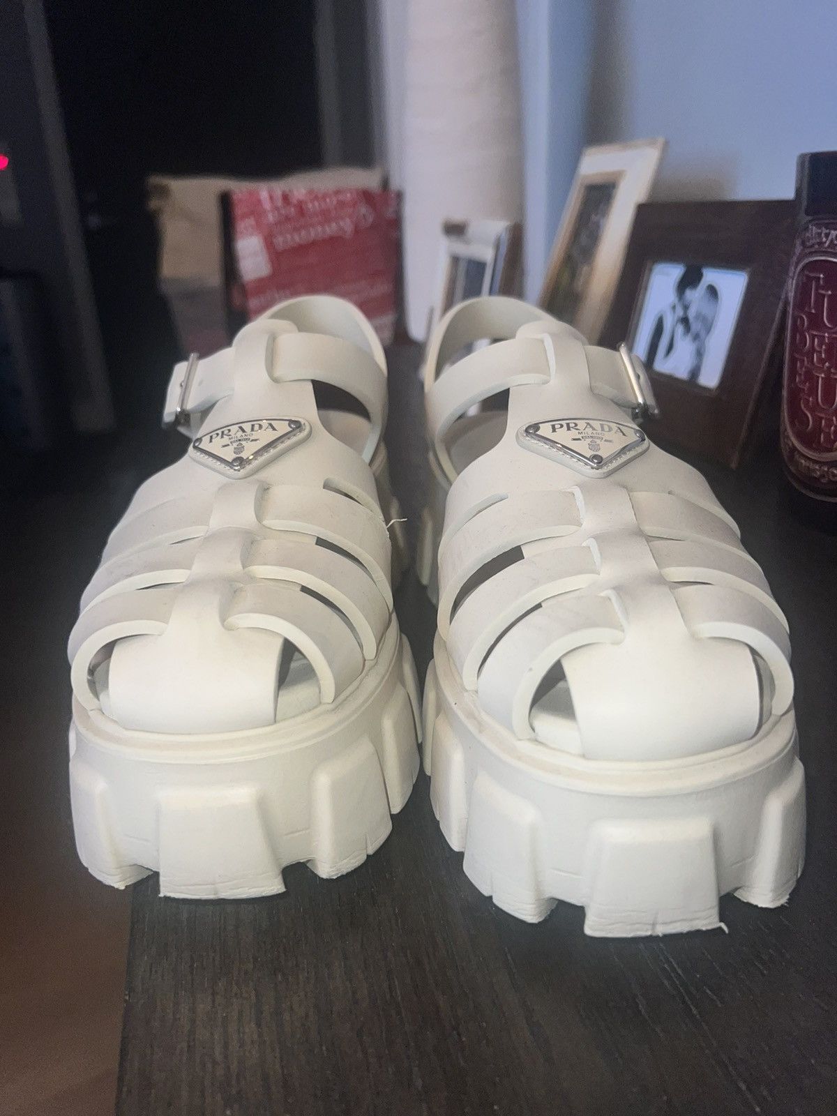 Prada Prada Rubber Monolith sandals in Quartz 39/9 Size US 9 / IT 39 - 8 Thumbnail