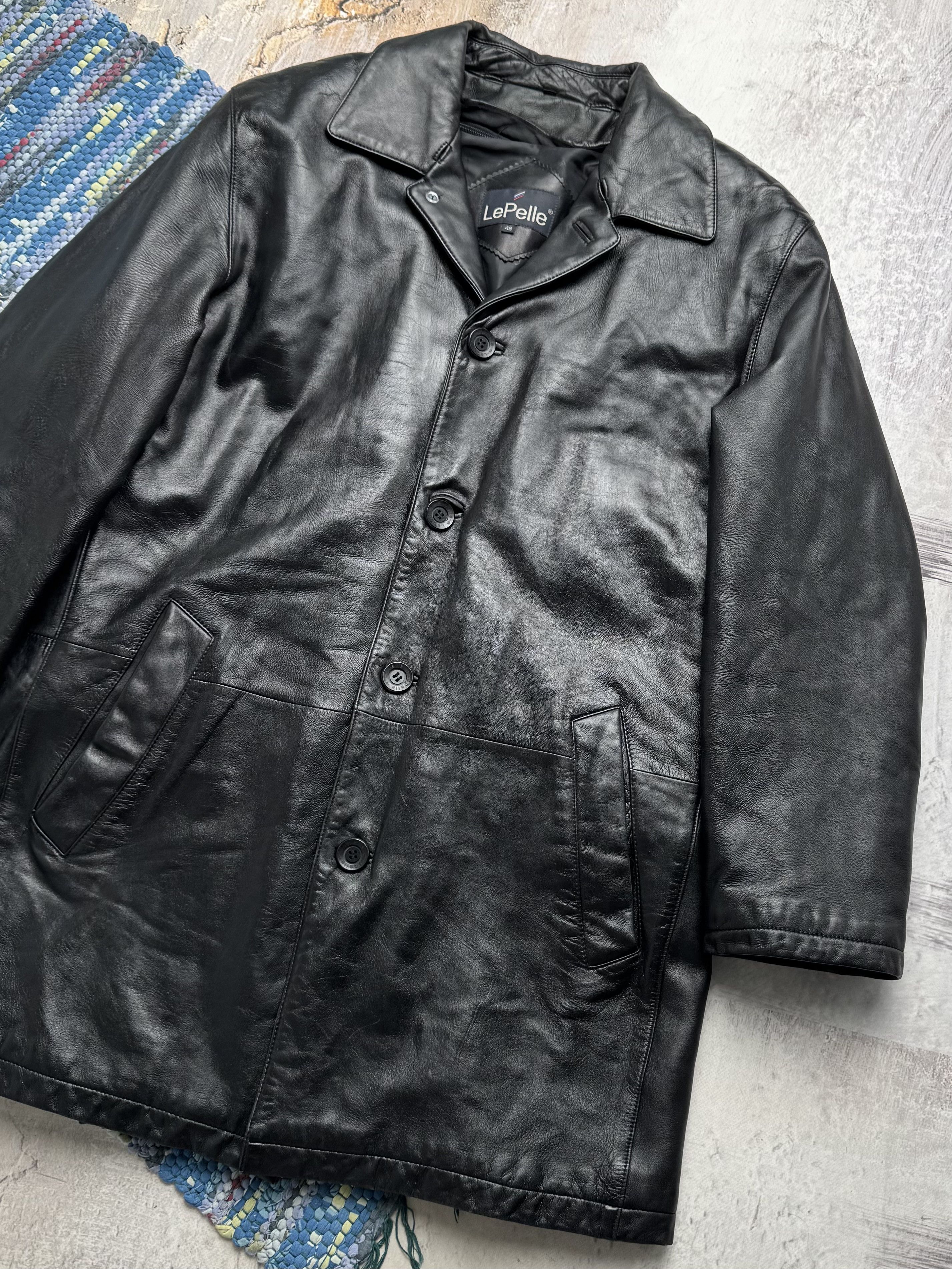 Vintage Vintage Heavy Leather Coat A6(V1)D15 Size US M / EU 48-50 / 2 - 3 Thumbnail