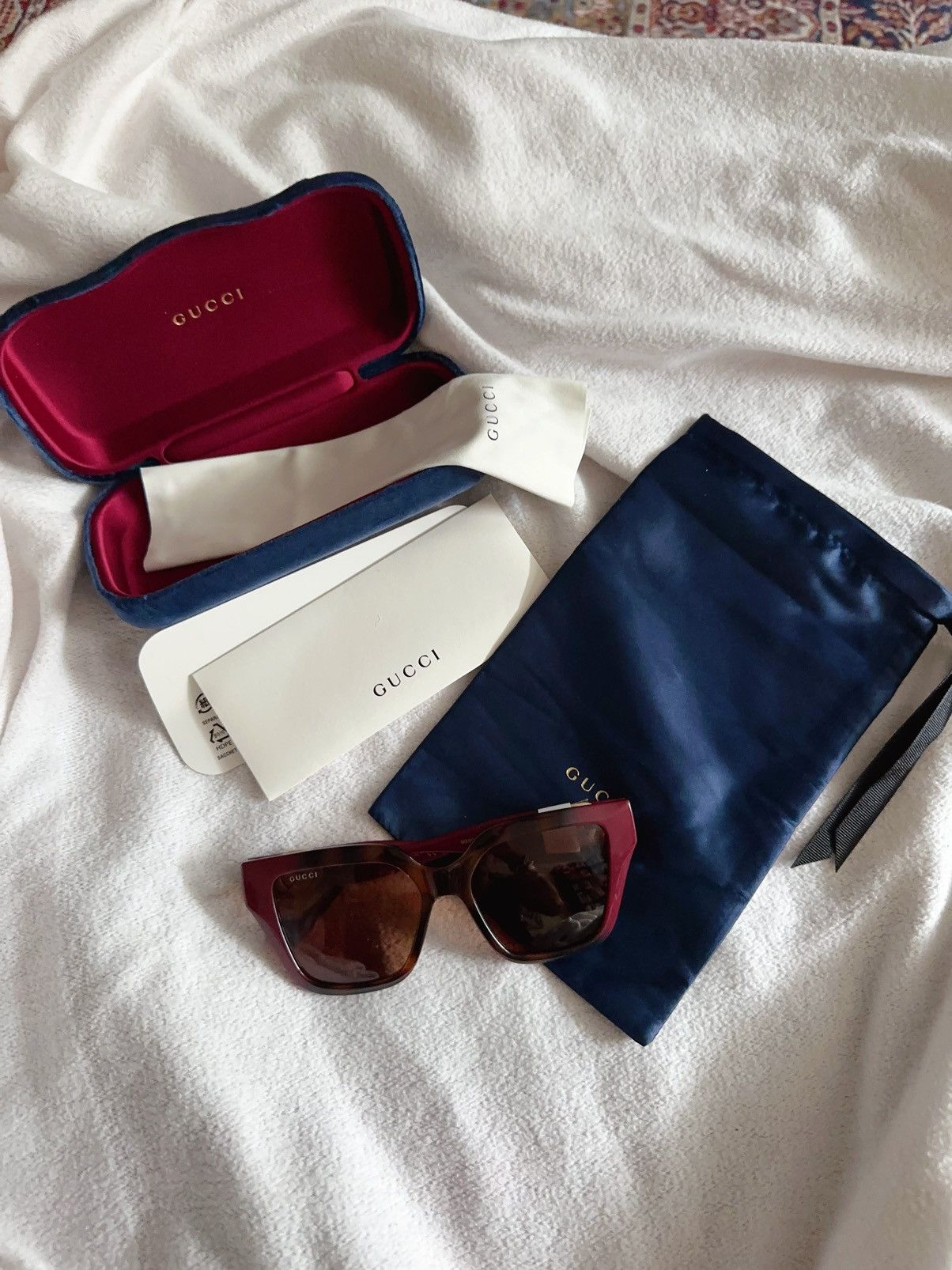 Gucci Gucci GC001630 GG1023S Sunglasses Brown Havana Burgundy Size ONE SIZE - 11 Thumbnail