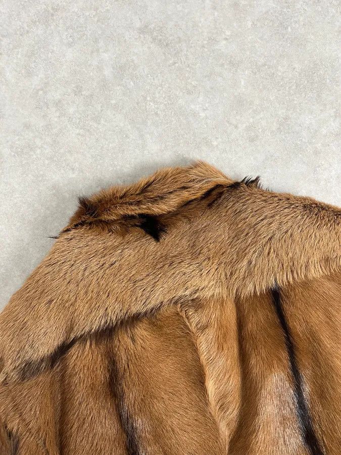 Roberto Cavalli FW2005 Cavalli Goat Fur Camel Leather Jacket Size XS / US 0-2 / IT 36-38 - 7 Thumbnail