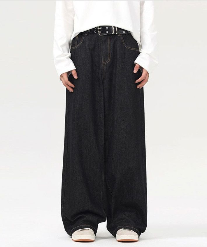Japanese Brand Retro men's straight-leg wide-leg casual baggy jeans Size US 32 / EU 48 - 1 Thumbnail