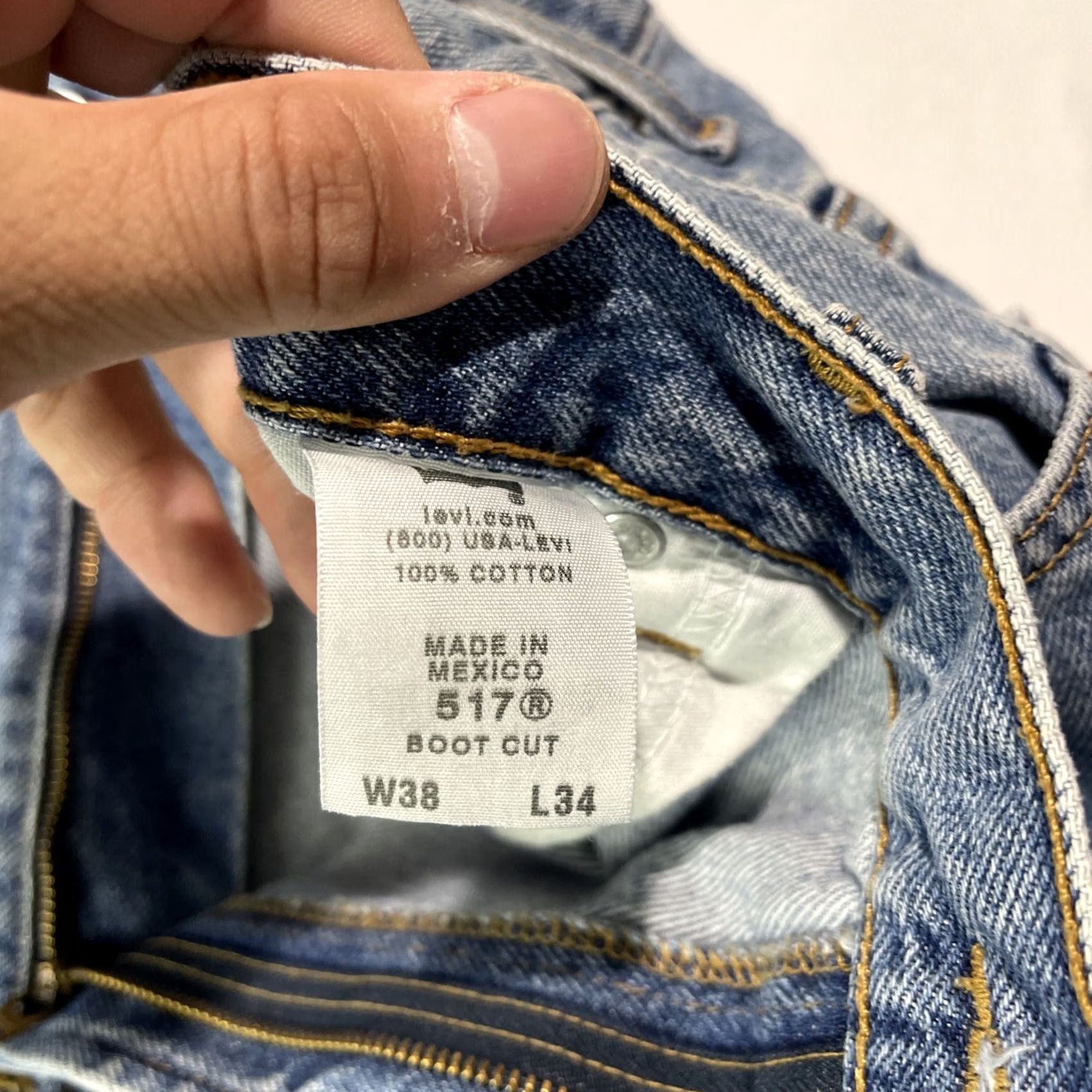 Levi's Levi's 517 Jeans Mens 38x34 Blue Bootcut Denim Pants Leather? (Oops) Size US 38 / EU 54 - 5 Thumbnail