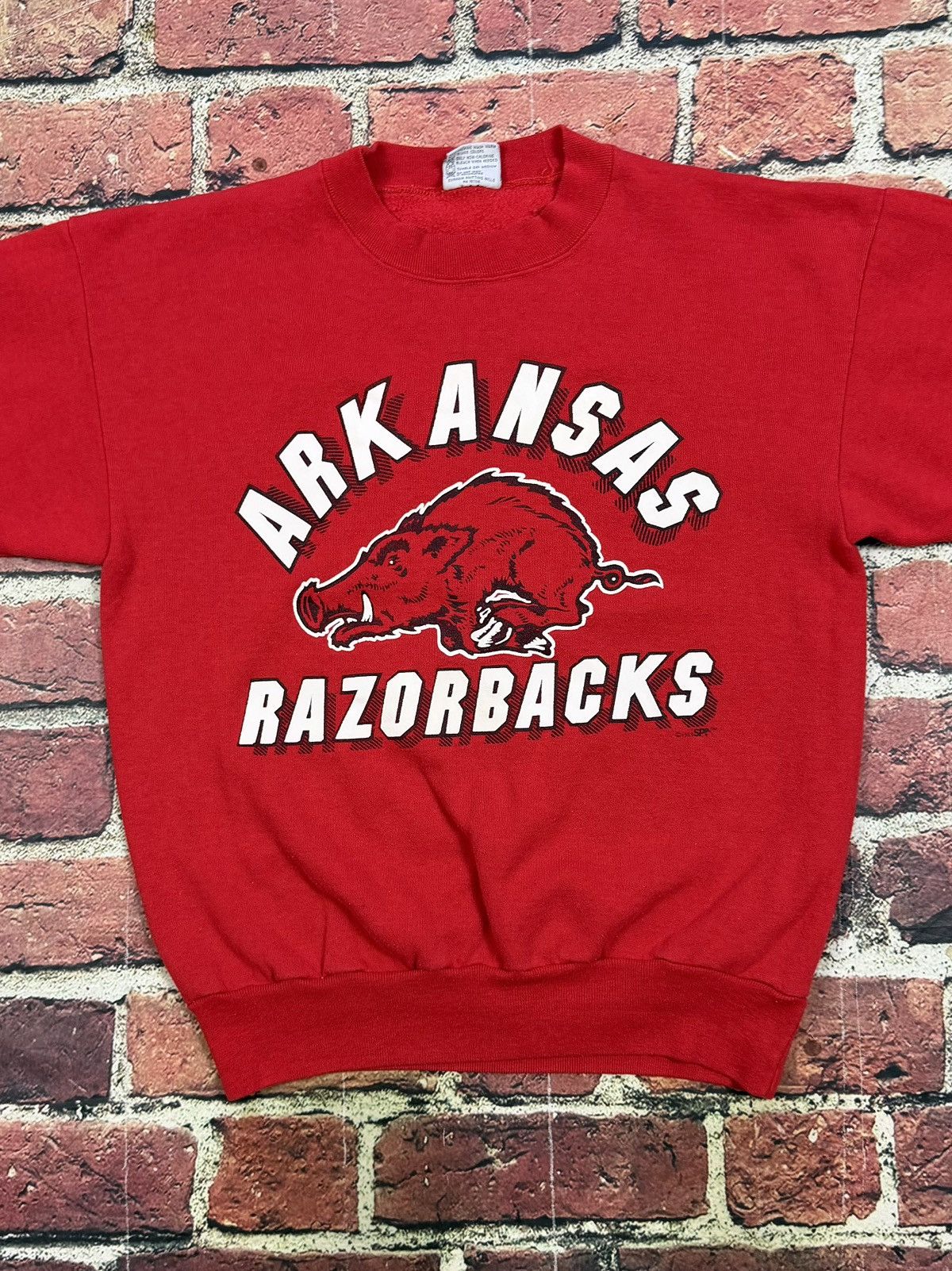 NCAA Vintage Arkansas Razorbacks Sweatshirt 1989 University 80s Size US L / EU 52-54 / 3 - 4 Thumbnail