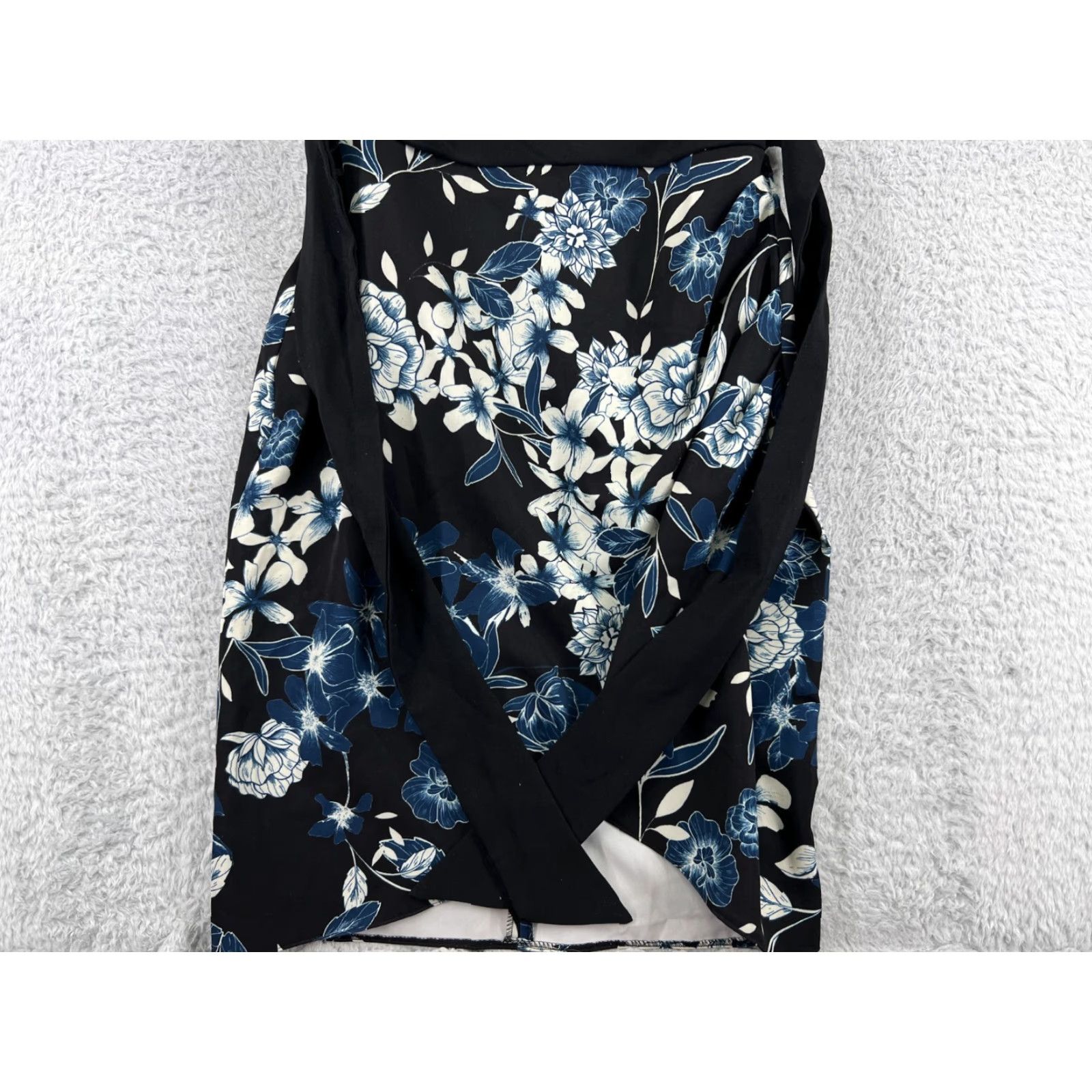 CLOSED Closet Dress Womens 6 Blue Floral Back Zip Belted Made London Ladies Size M / US 6-8 / IT 42-44 - 6 Thumbnail
