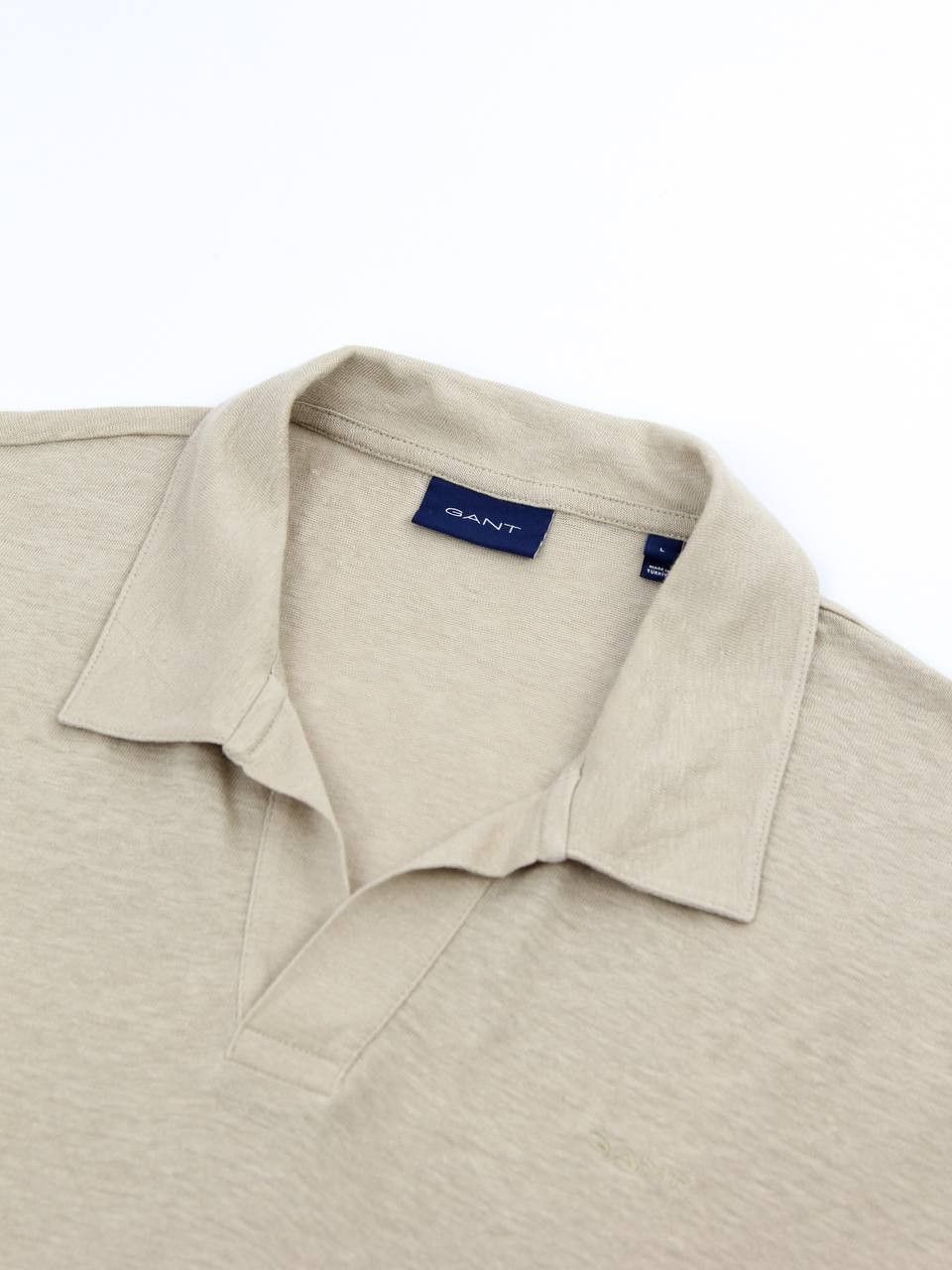 Gant GANT Beige linen polo shirt Size US L / EU 52-54 / 3 - 6 Thumbnail