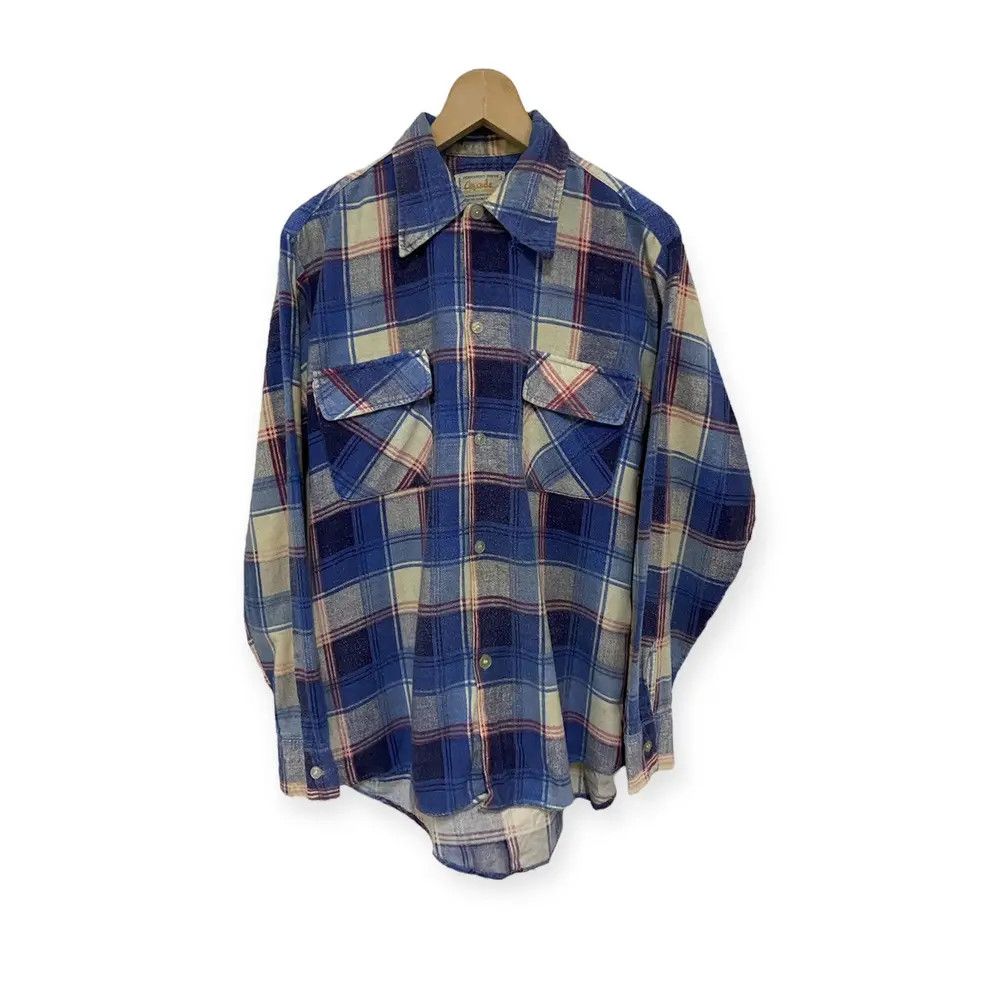 Vintage Japanese Brand Cascade Plaid Tartan Flannel Shirt Size US M / EU 48-50 / 2 - 1 Thumbnail