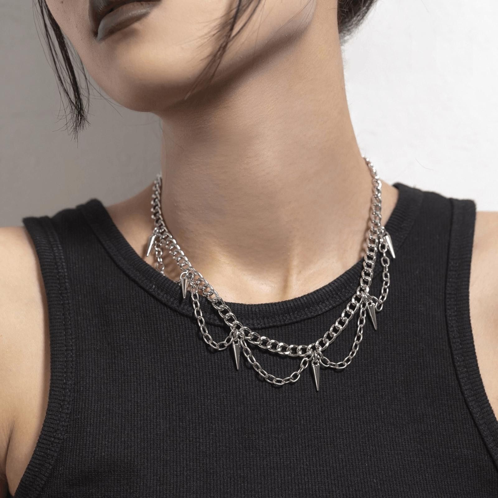 Jewelry Layered Punk Rivet Necklace Size ONE SIZE - 1 Thumbnail