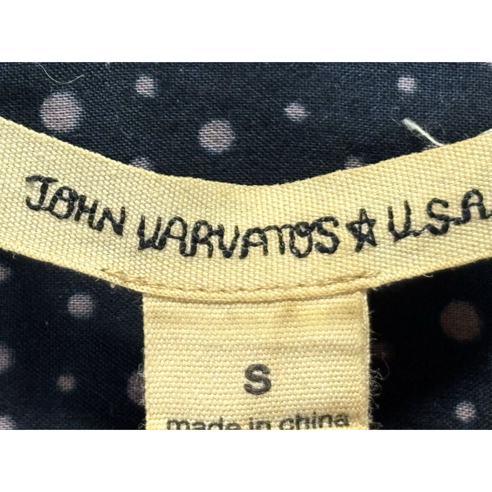 John Varvatos JOHN VARVATOS Polka Dot Button-Up Shirt Sz Small Wired Collar Navy Classic Mens Size US S / EU 44-46 / 1 - 6 Thumbnail