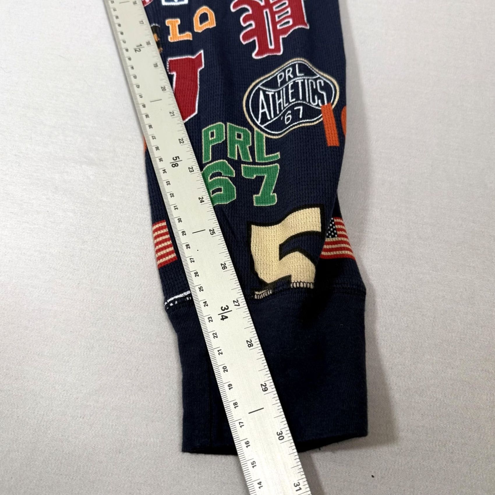 Polo Ralph Lauren Polo Ralph Lauren Pajama Pants Mens M Blue Waffle Knit Logo Collegiate Sports Print Jogger Cuffed Hem Knit Sleepwear Bottoms Size US M / EU 48-50 / 2 - 6 Thumbnail