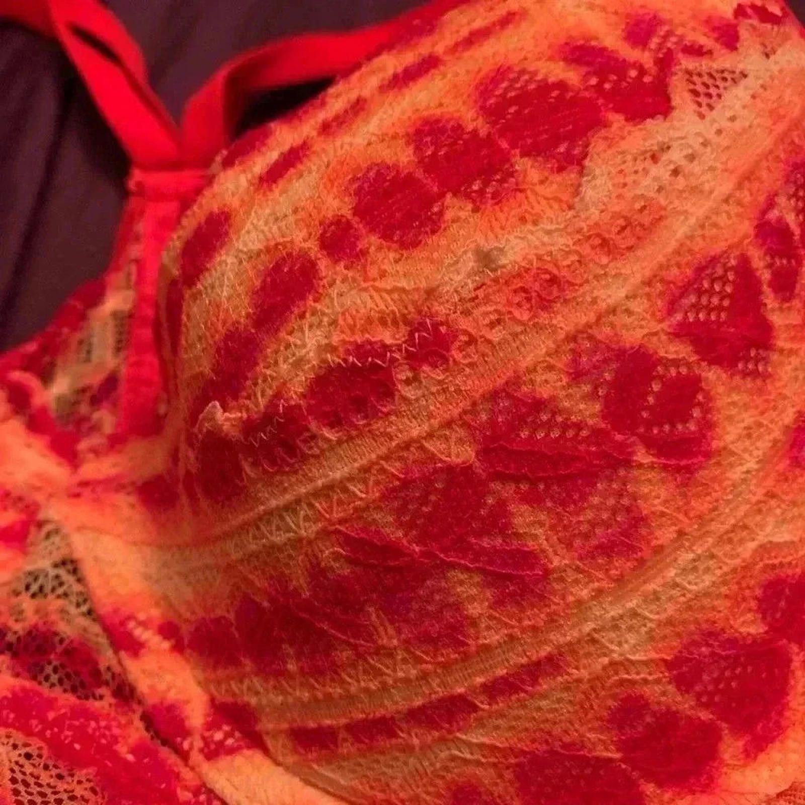 Designer Vibrant Lace Bralette - Red & Orange Size ONE SIZE - 3 Thumbnail