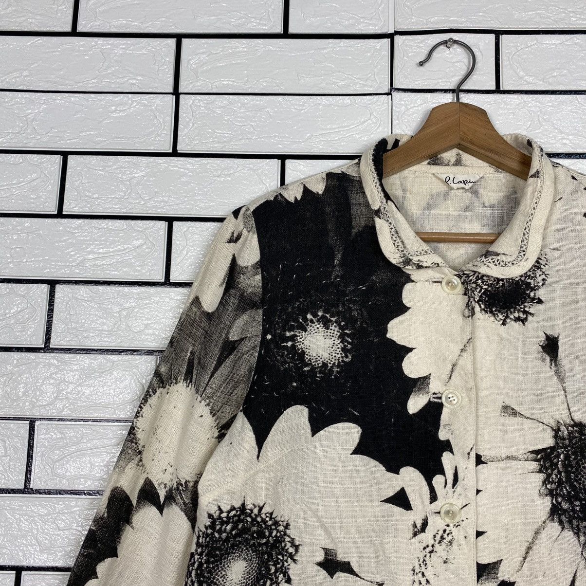 Japanese Brand 📌Cropped Button Jacket R.Lapin Flower Issey Miyake Size M / US 6-8 / IT 42-44 - 8 Thumbnail