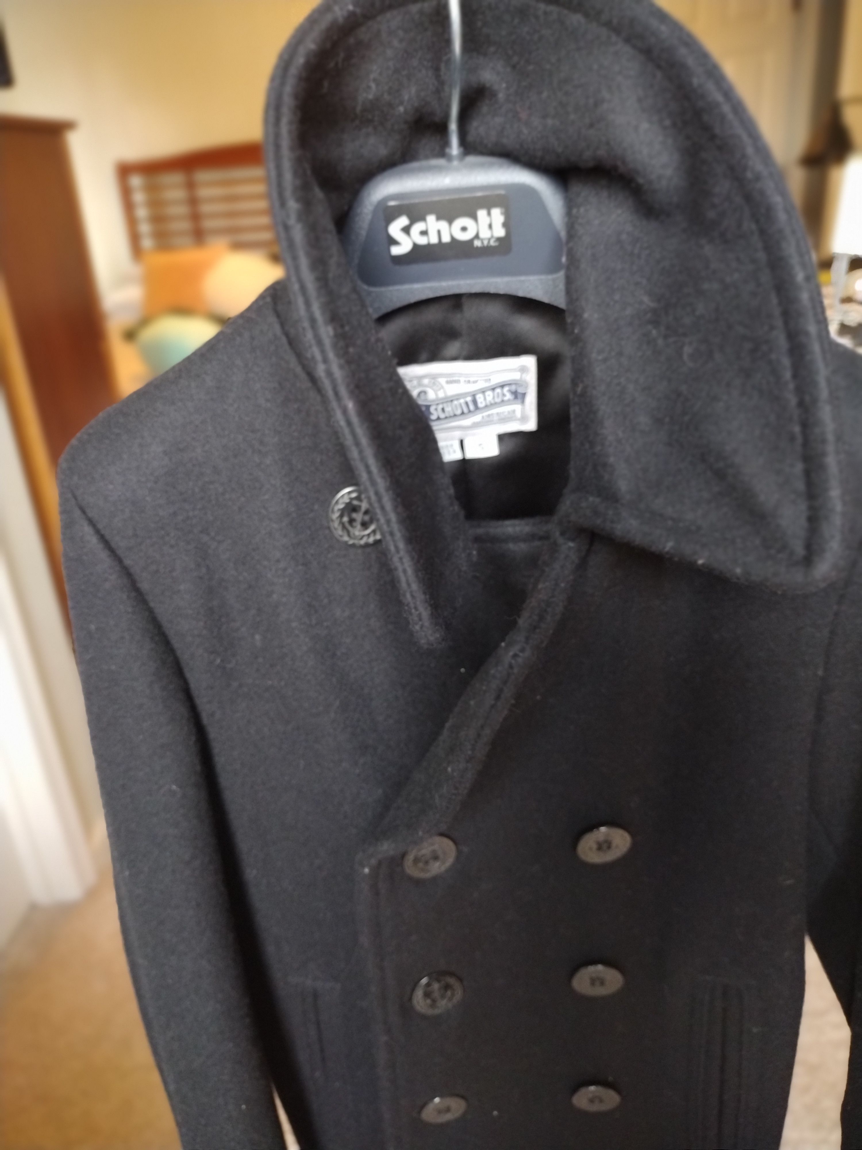 Schott Schott NYC 754W Wool Blend Peacoat Navy Size Small (S) Size S / US 4 / IT 40 - 5 Thumbnail