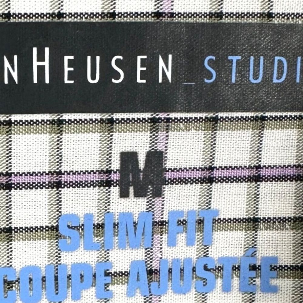 Van Heusen Van Heusen Shirt Button Up Mens Medium White Green Plaid Slim Fit Casual NEW Size US M / EU 48-50 / 2 - 4 Thumbnail