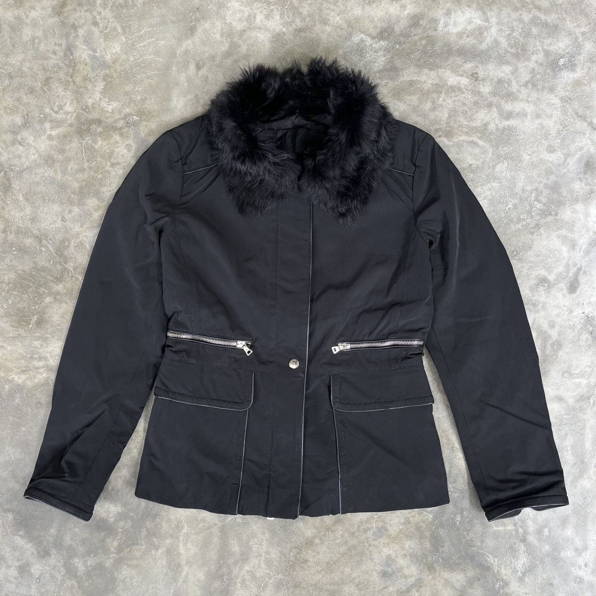 Prada Luxury Prada Neck Fur Nylon Jacket Size S / US 4 / IT 40 - 1 Thumbnail