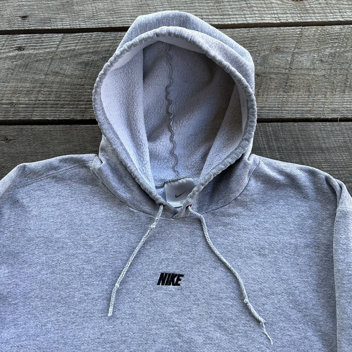 Nike × Vintage Vintage Distressed Stained Nike Center Logo Grey Hoodie Size US XXL / EU 58 / 5 - 2 Thumbnail