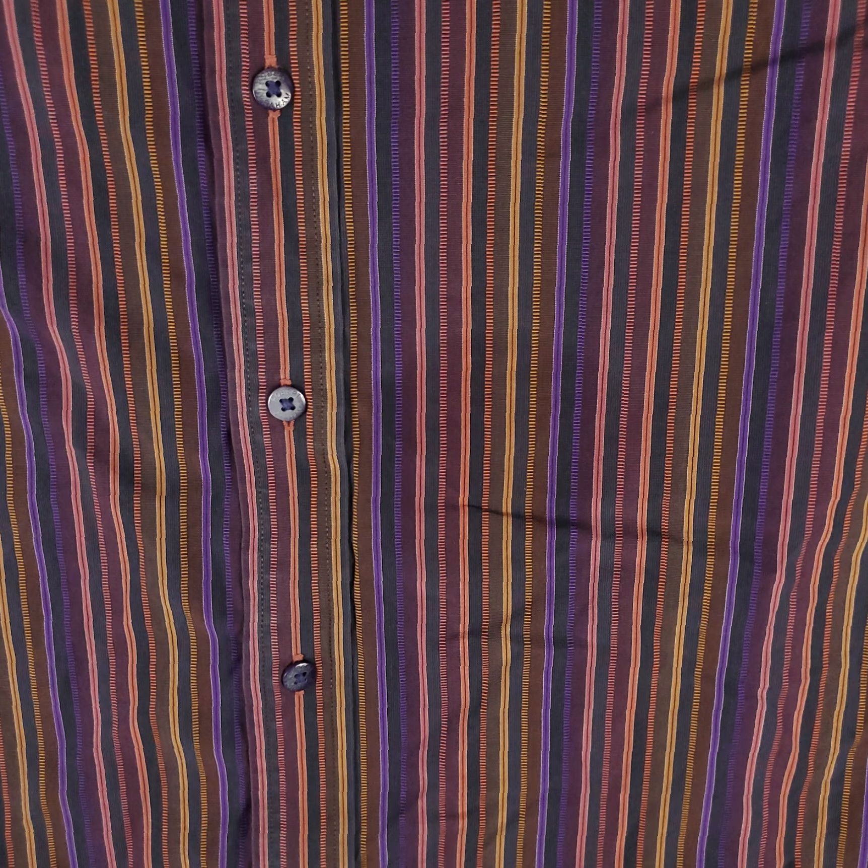Robert Graham VINTAGE Robert Graham Shirt Mens Large Purple Red Striped Button-Up Long Sleeve – Regular Fit, Cotton, Classic American Style, 90s/Preppy, Mens Size US L / EU 52-54 / 3 - 3 Thumbnail