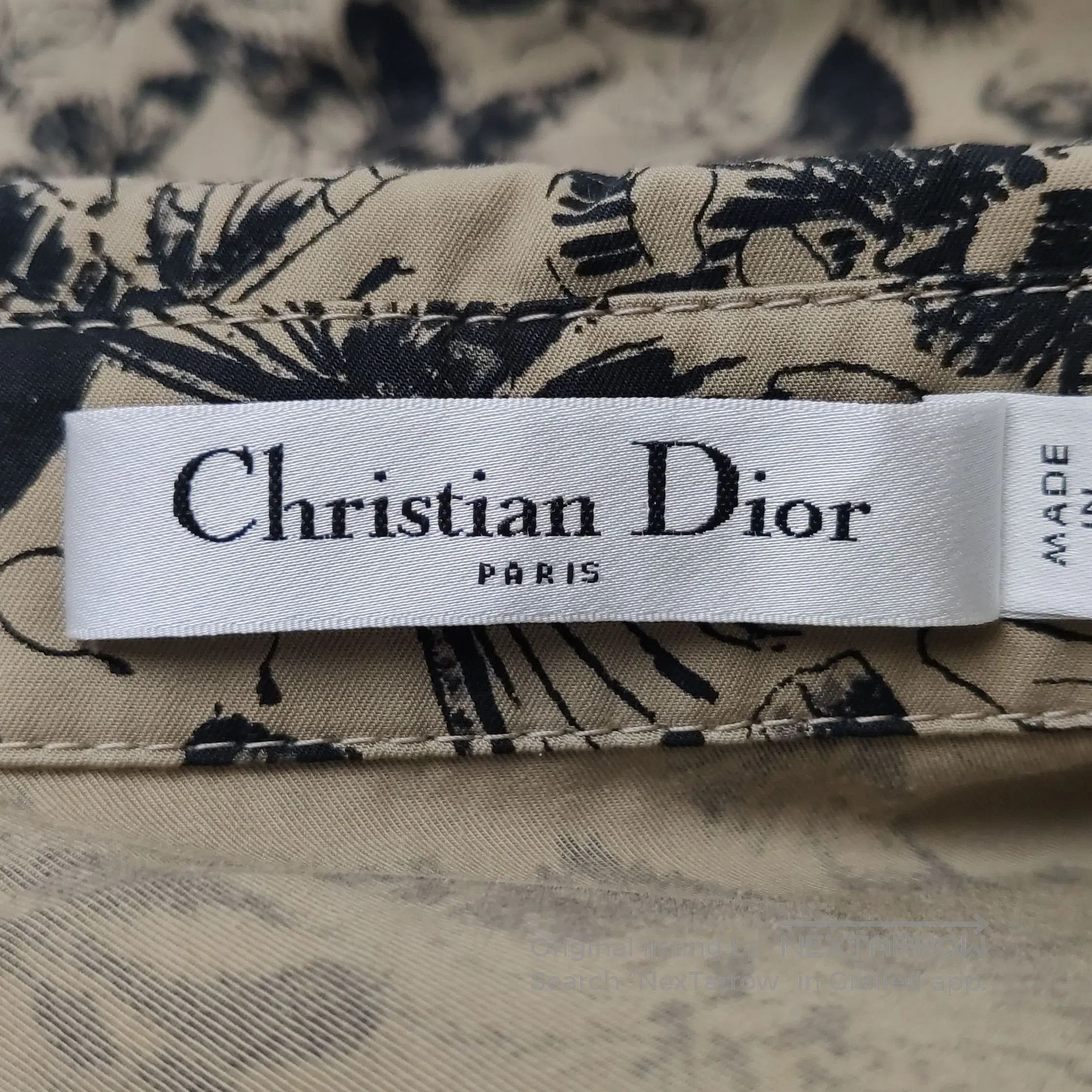 Dior Dior Beige Butterfly Print Belted Collar Dress US4. Size S / US 4 / IT 40 - 3 Thumbnail