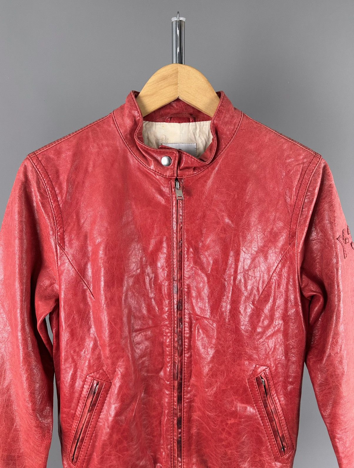 Adidas Yohji Yamamoto - Adidas - Y-3 Leather Biker Shoulder Patch Size US M / EU 48-50 / 2 - 3 Thumbnail
