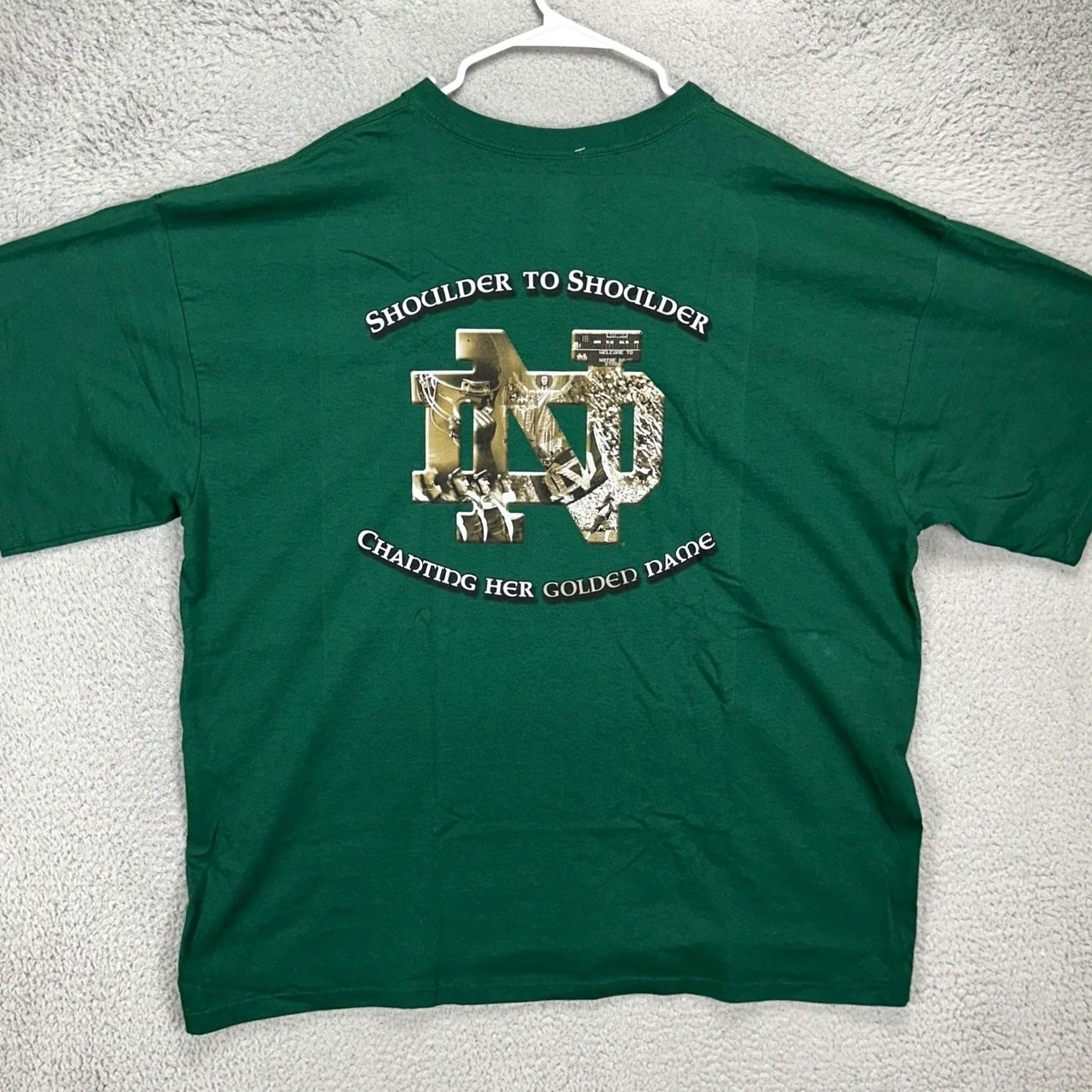Adidas Adidas Notre Dame Mens 2XL T-Shirt 2007 Green Graphic Short Sleeve Tee NEW Size US XXL / EU 58 / 5 - 3 Thumbnail