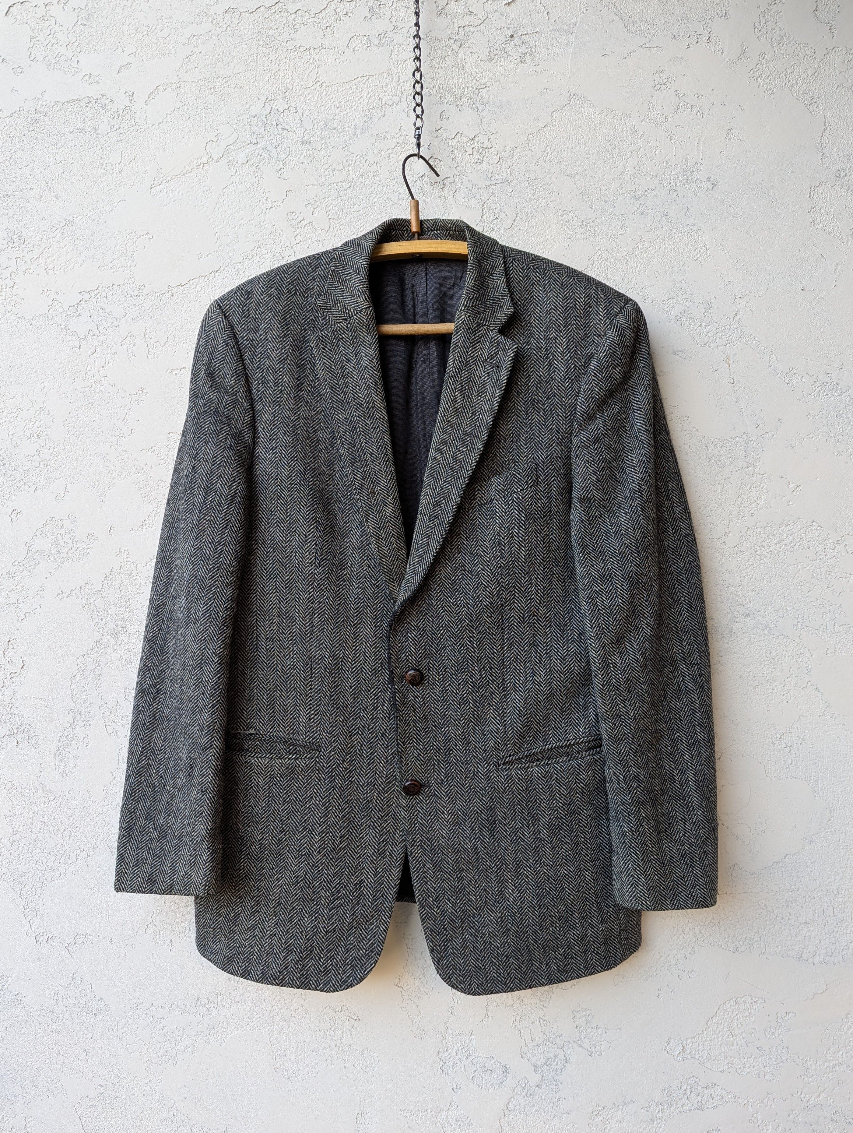 Harris Tweed x Mario Barutti Vintage Blazer Pure Wool Gray
