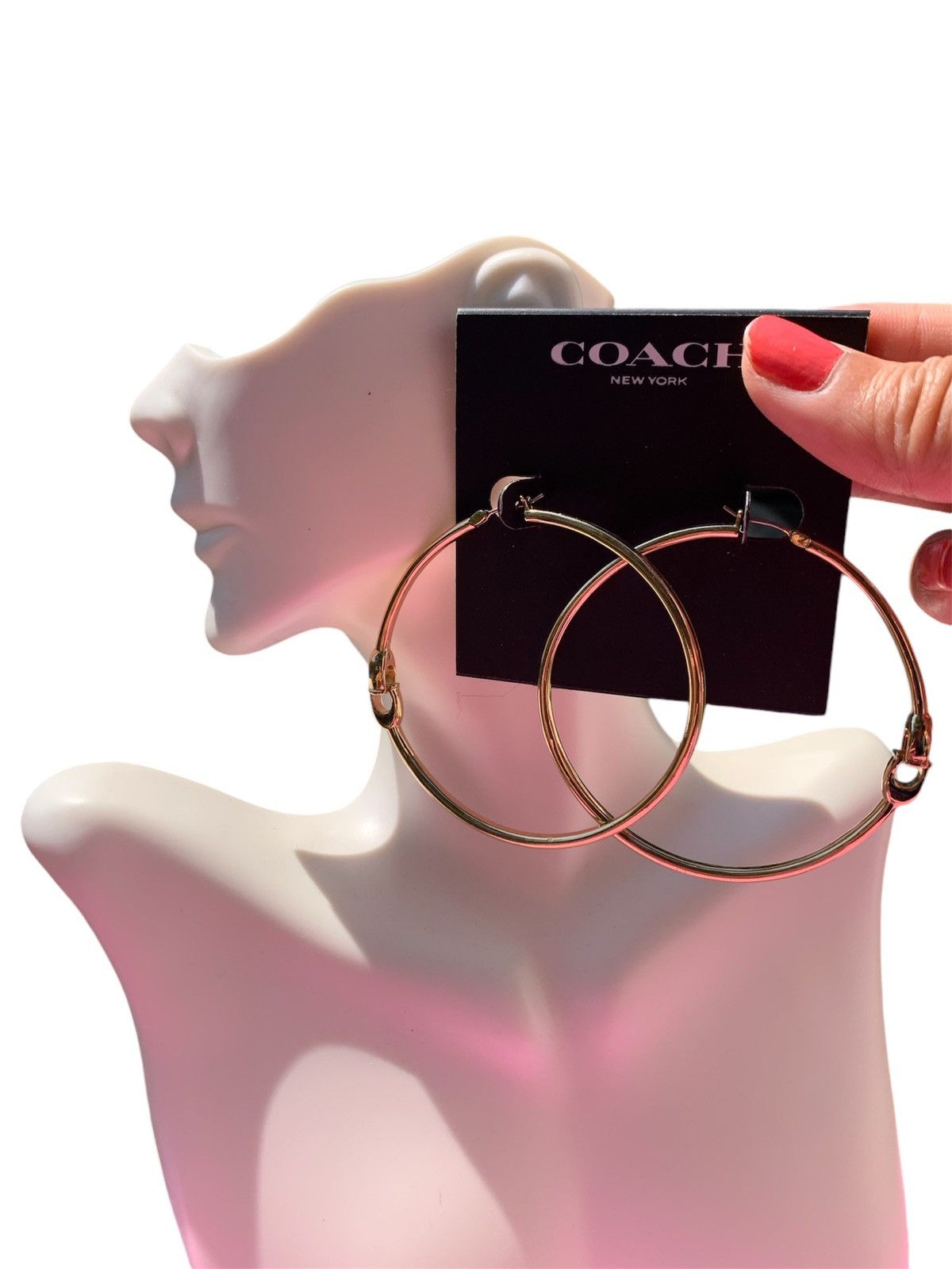 NWT Coach large outlet hoop earrings